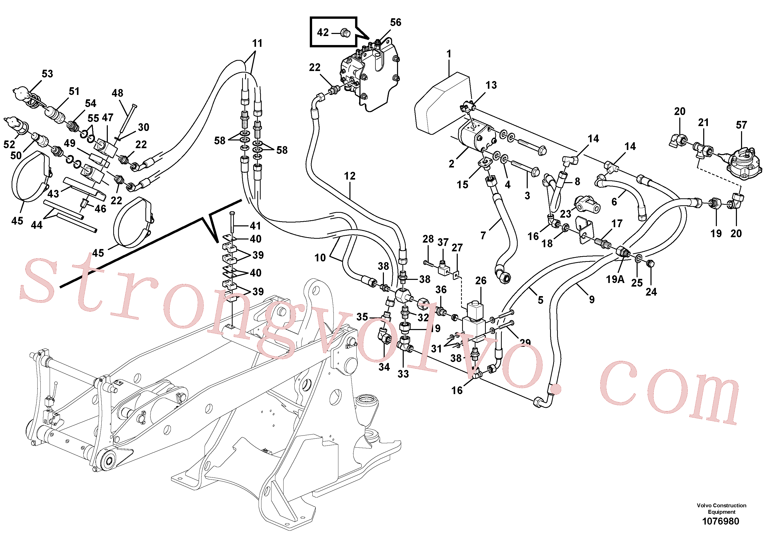 VOE11306031 Volvo Bomba auxiliar com linhas (acoplamento Skid Steer)(1076980 Montagem)