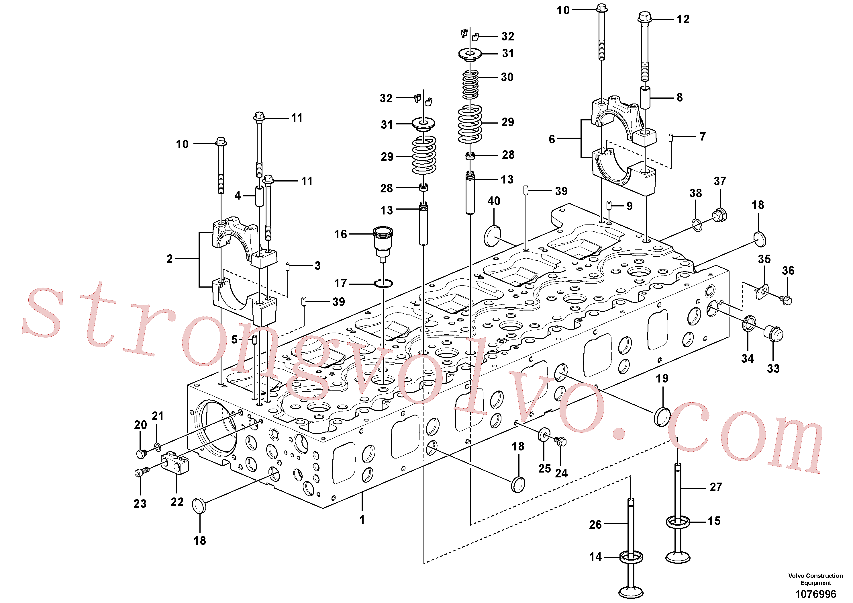 VOE994823 Volvo Cabeça de cilindro(1076996 Montagem)