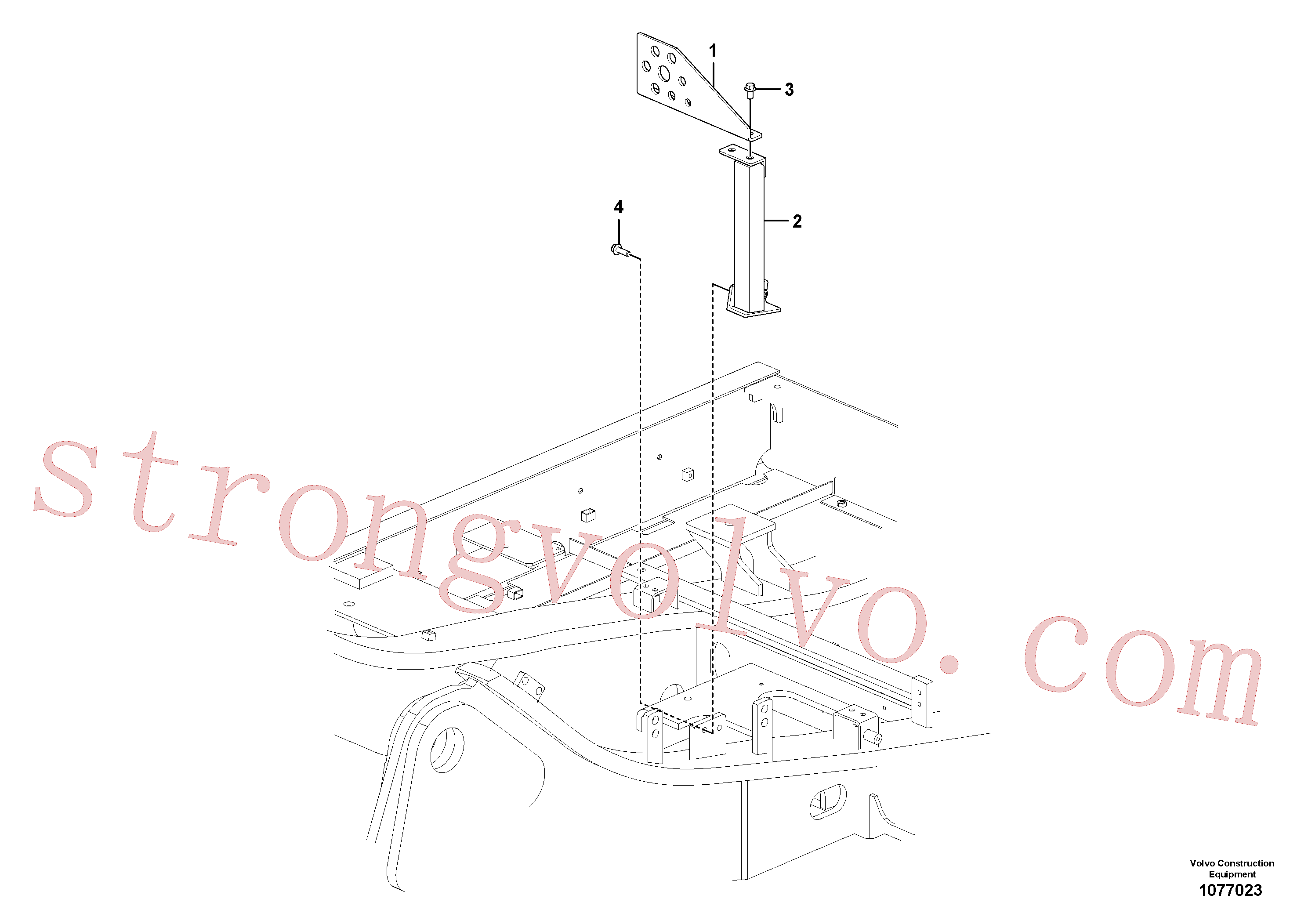 VOE14711710 Volvo Hidráulica de serviço, fuga de óleo na lança, Hidráulica de serviço, fuga de óleo na estrutura superior(1077023 Montagem)