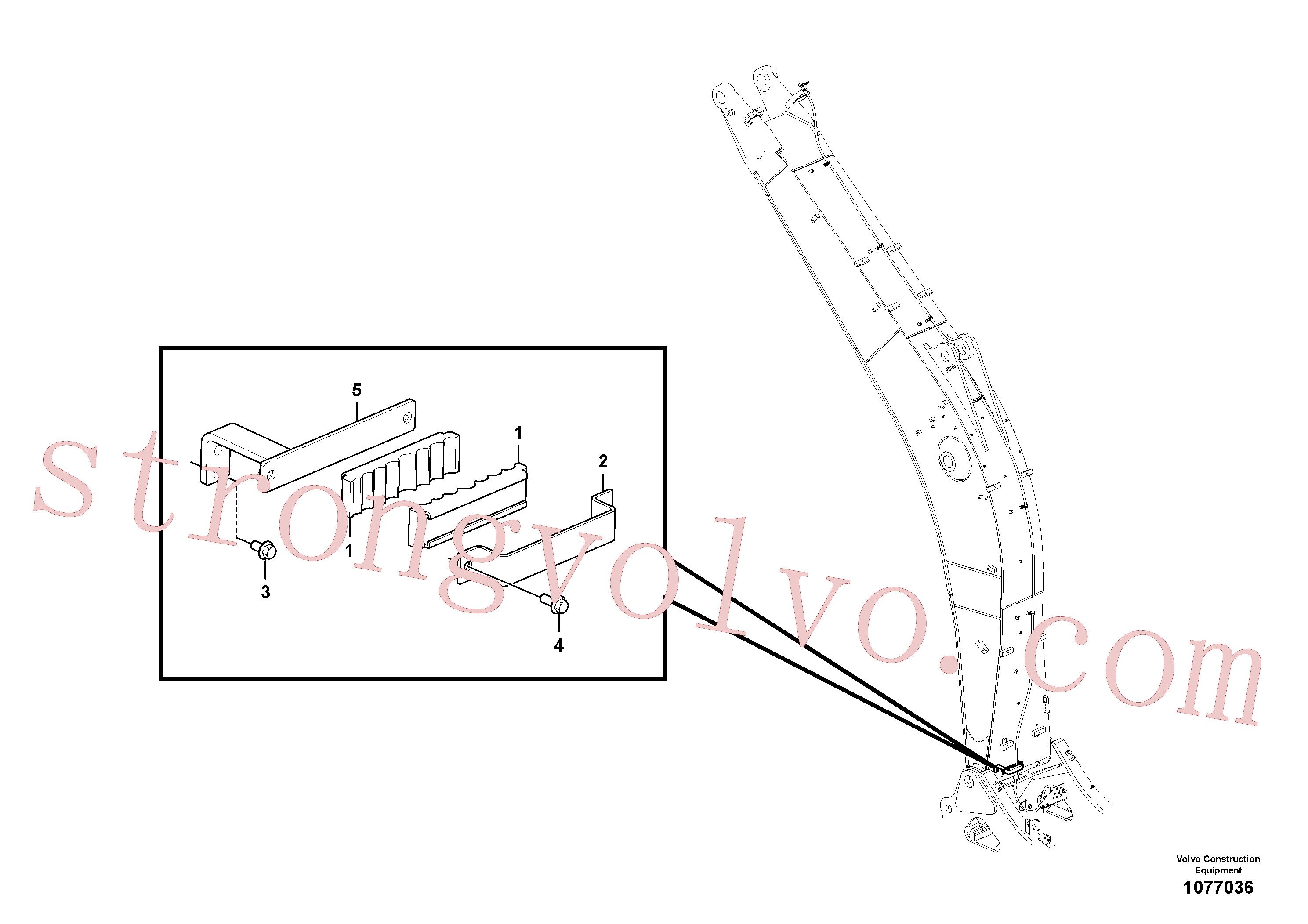 VOE14541248 Volvo Hidráulica de serviço, fuga de óleo na lança(1077036 Montagem)