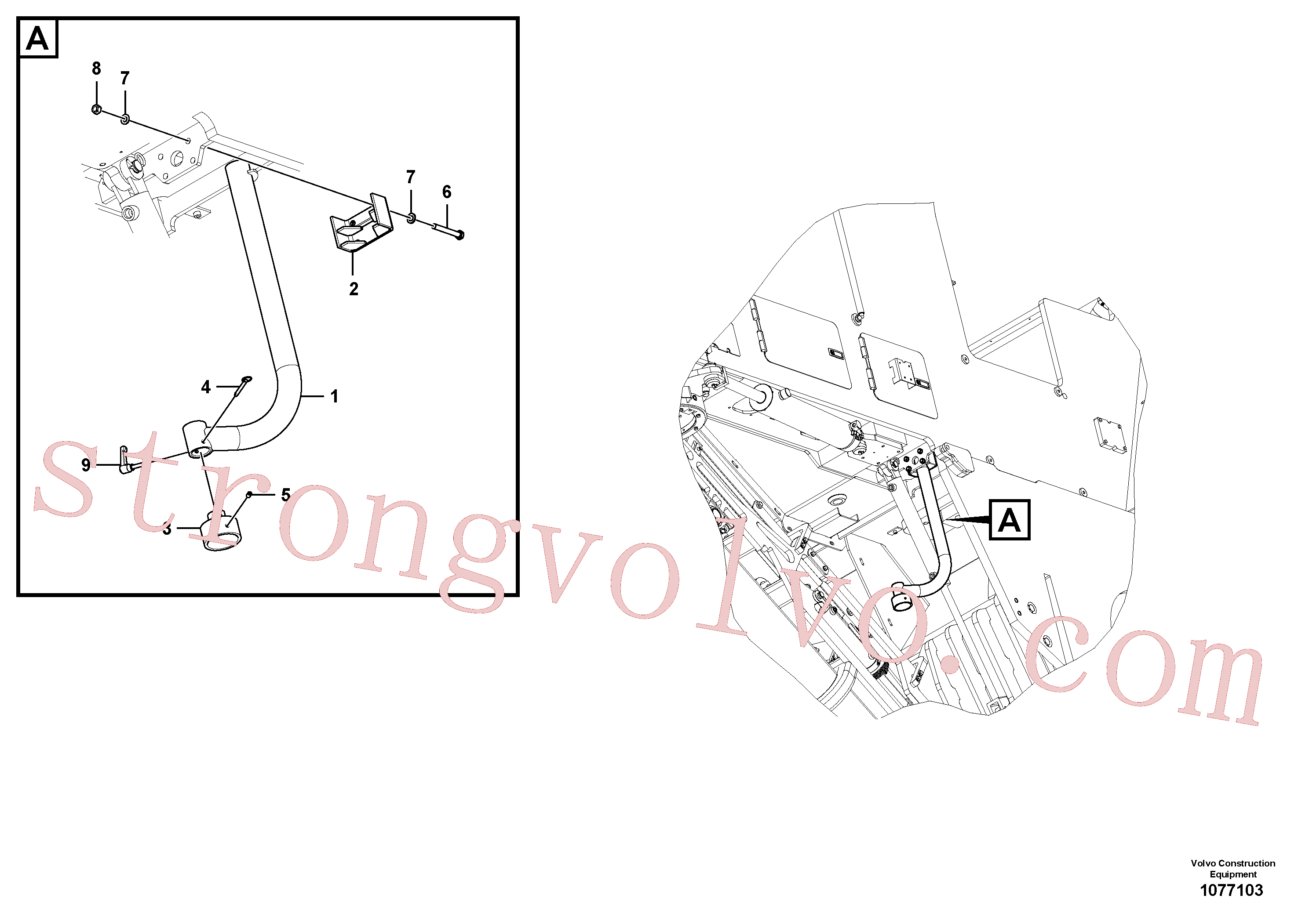 China Made RM95231270 Parafuso batente Volvo Acessórios para escavadeira