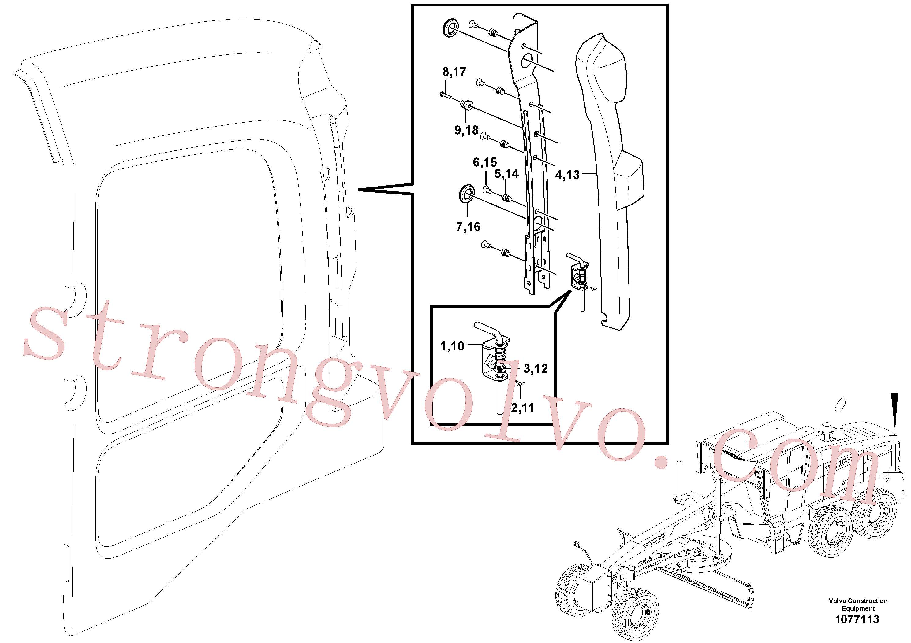 VOE949186 Volvo Caixa de radiador(1077113 Montagem)