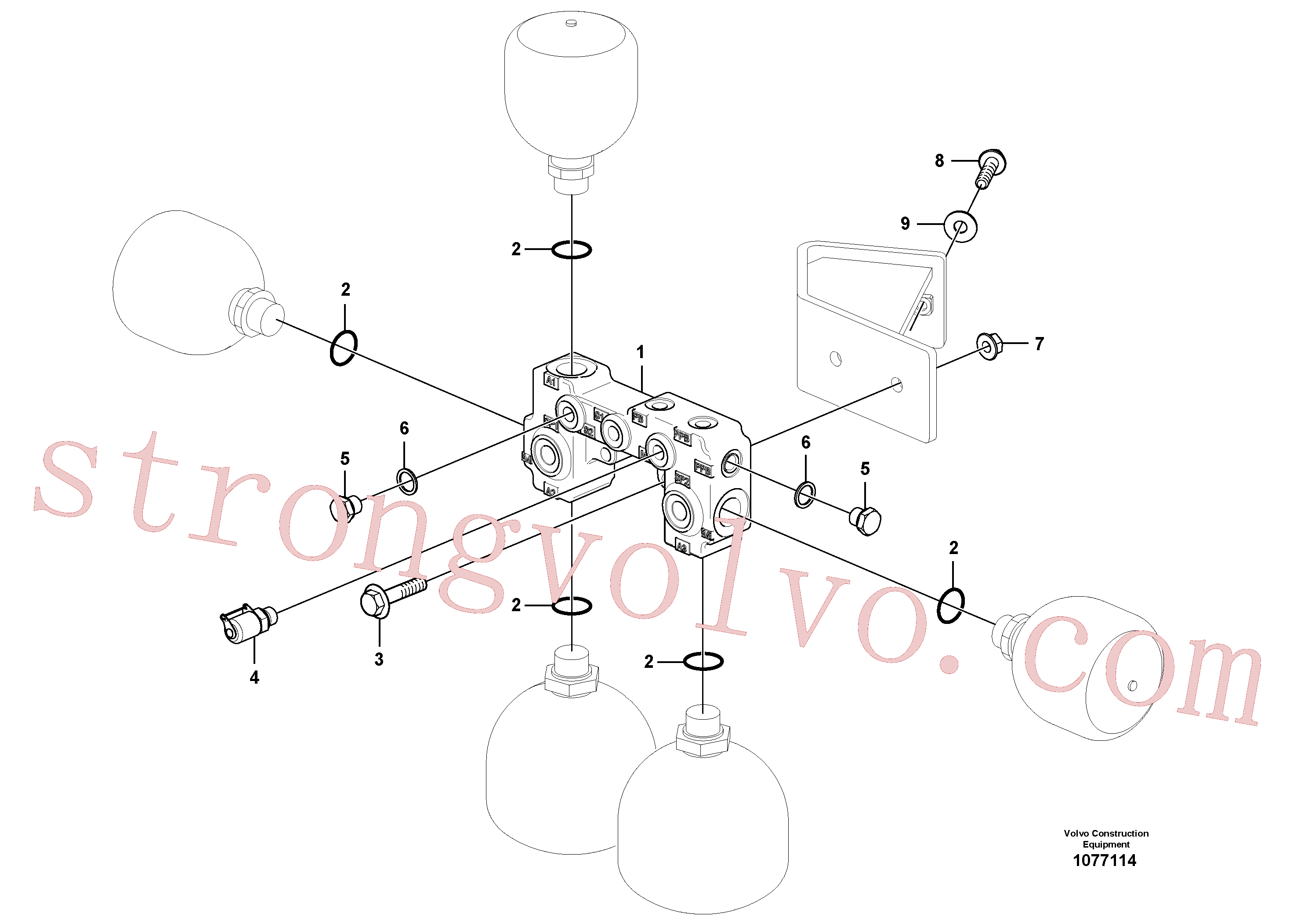 VOE60113168 Volvo Válvula(1077114 Montagem)