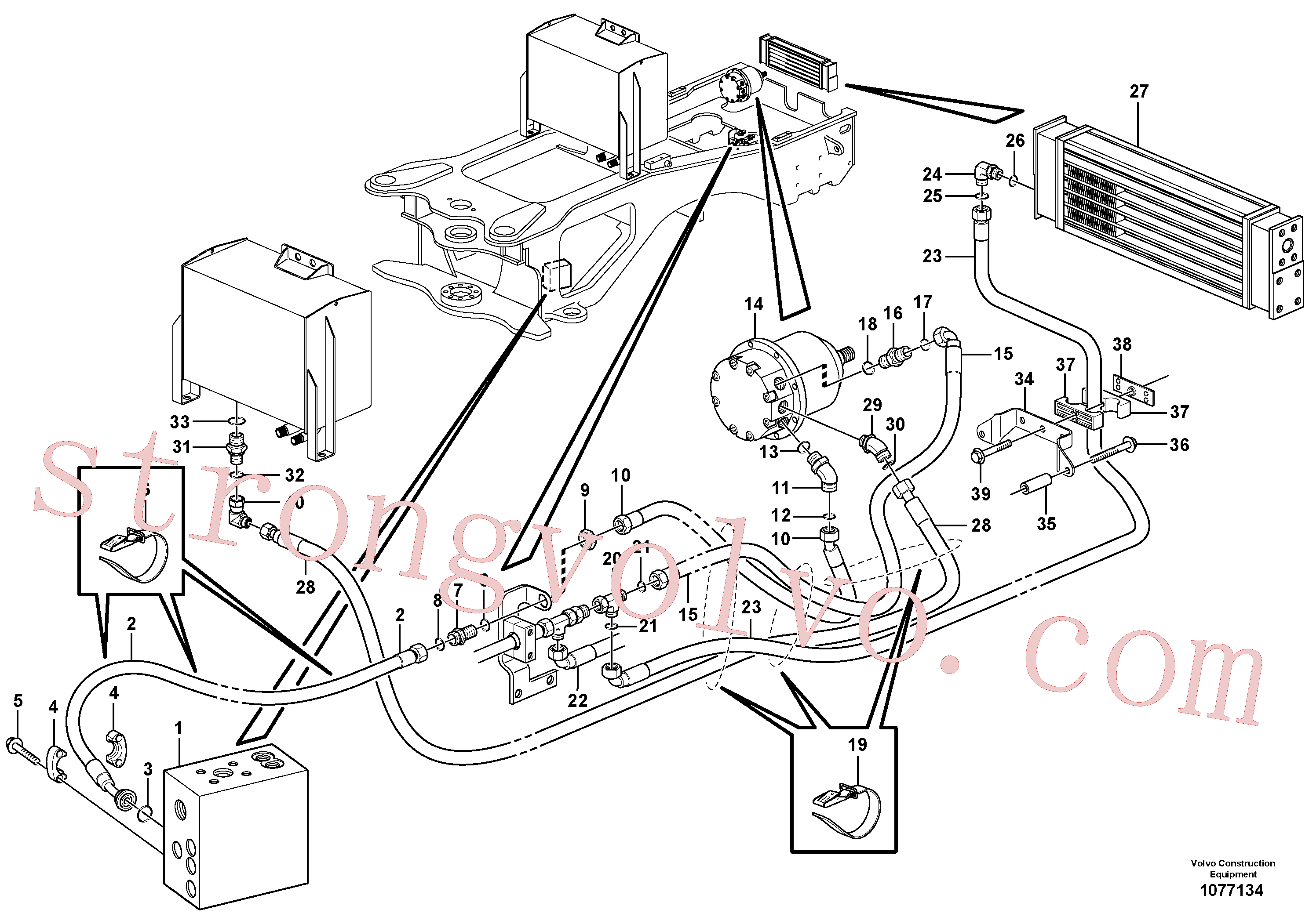 VOE15042428 Volvo Ventilador reversível(1077134 Montagem)