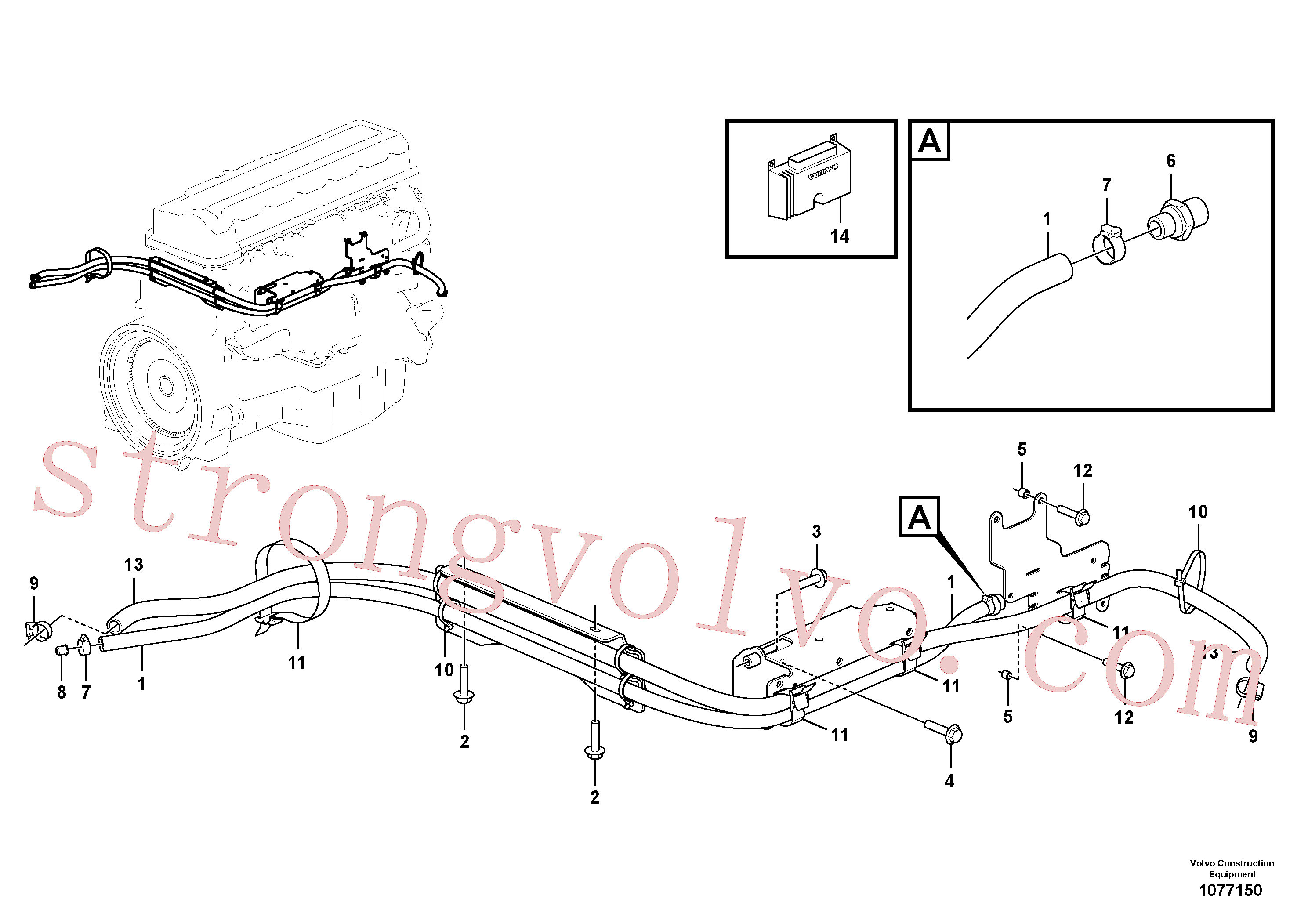 VOE943369 Volvo Sistema de aquecimento(1077150 Montagem)