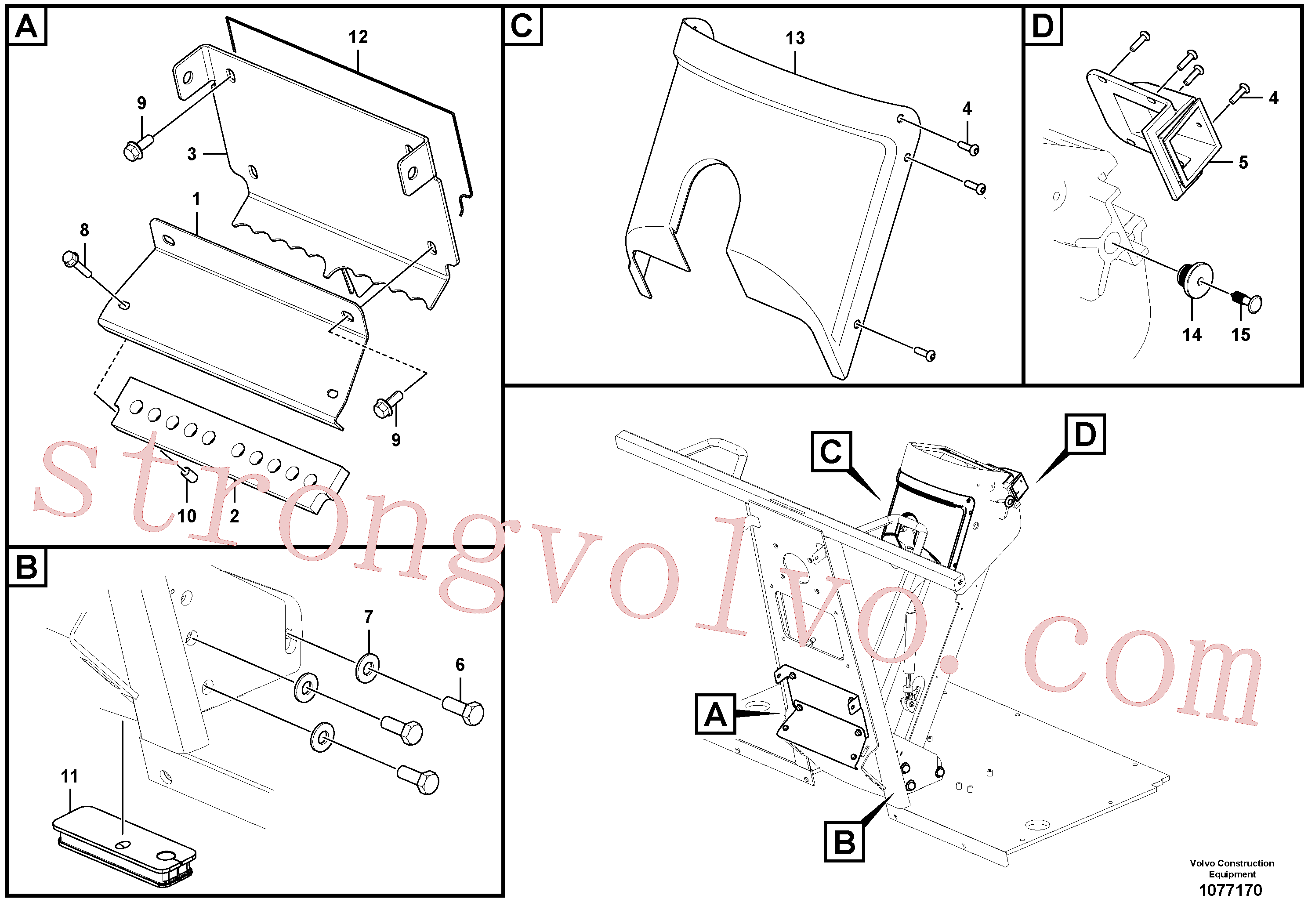 SA9011-10503 Volvo Conjunto de pedestal(1077170 Montagem)