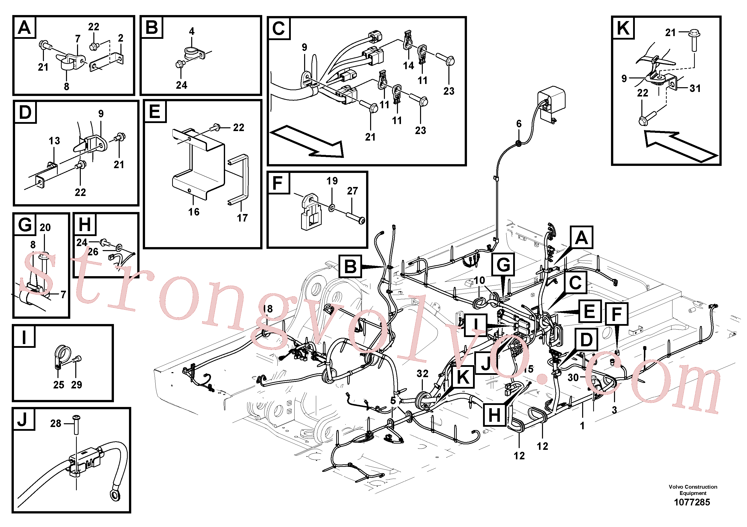 VOE14611654 Volvo Cablagem principal(1077285 Montagem)