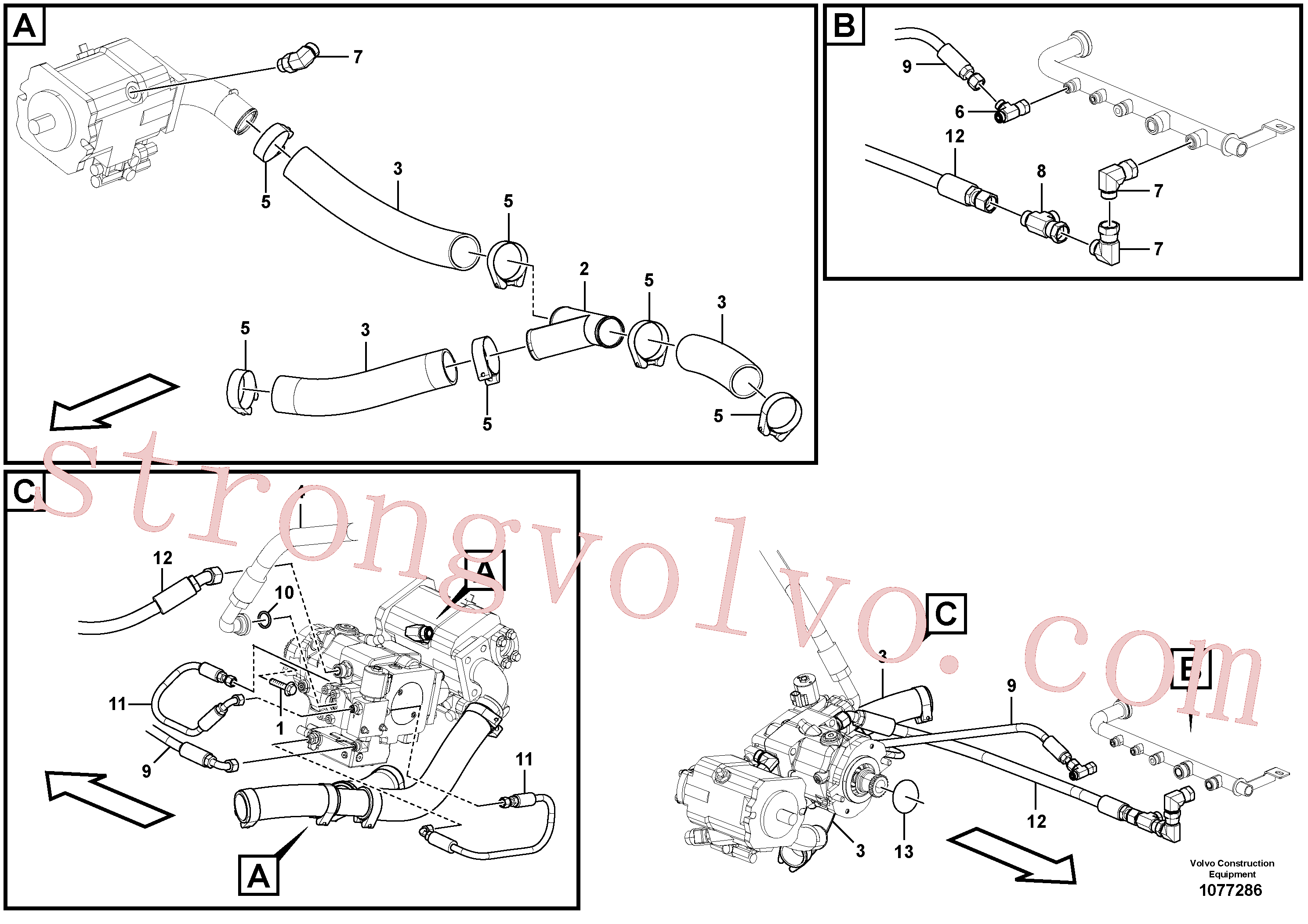 VOE938134 Volvo Sistema hidráulico, unidade do motor(1077286 Montagem)