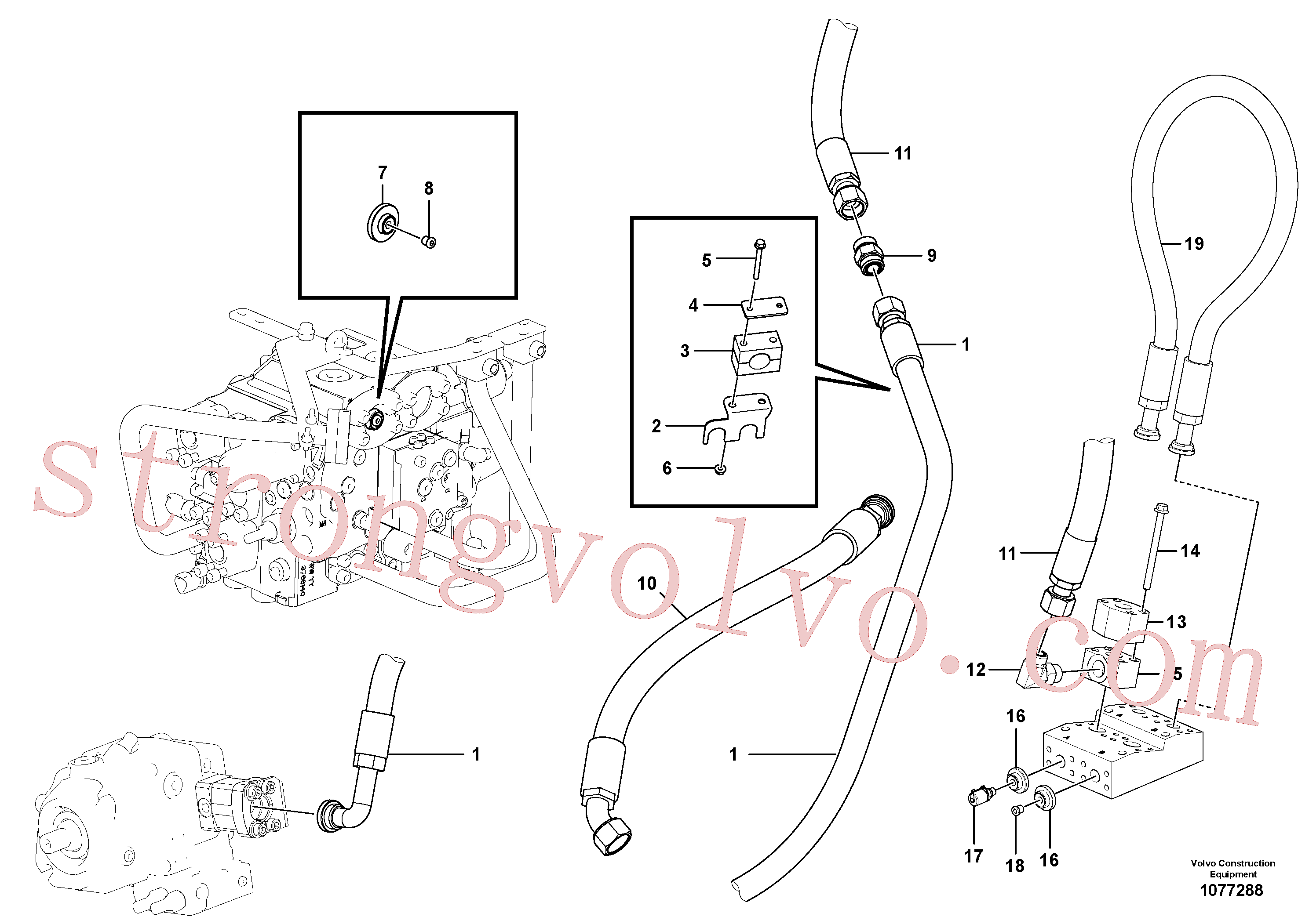 VOE938134 Volvo Sistema de centro aberto e de detecção de carga(1077288 Montagem)