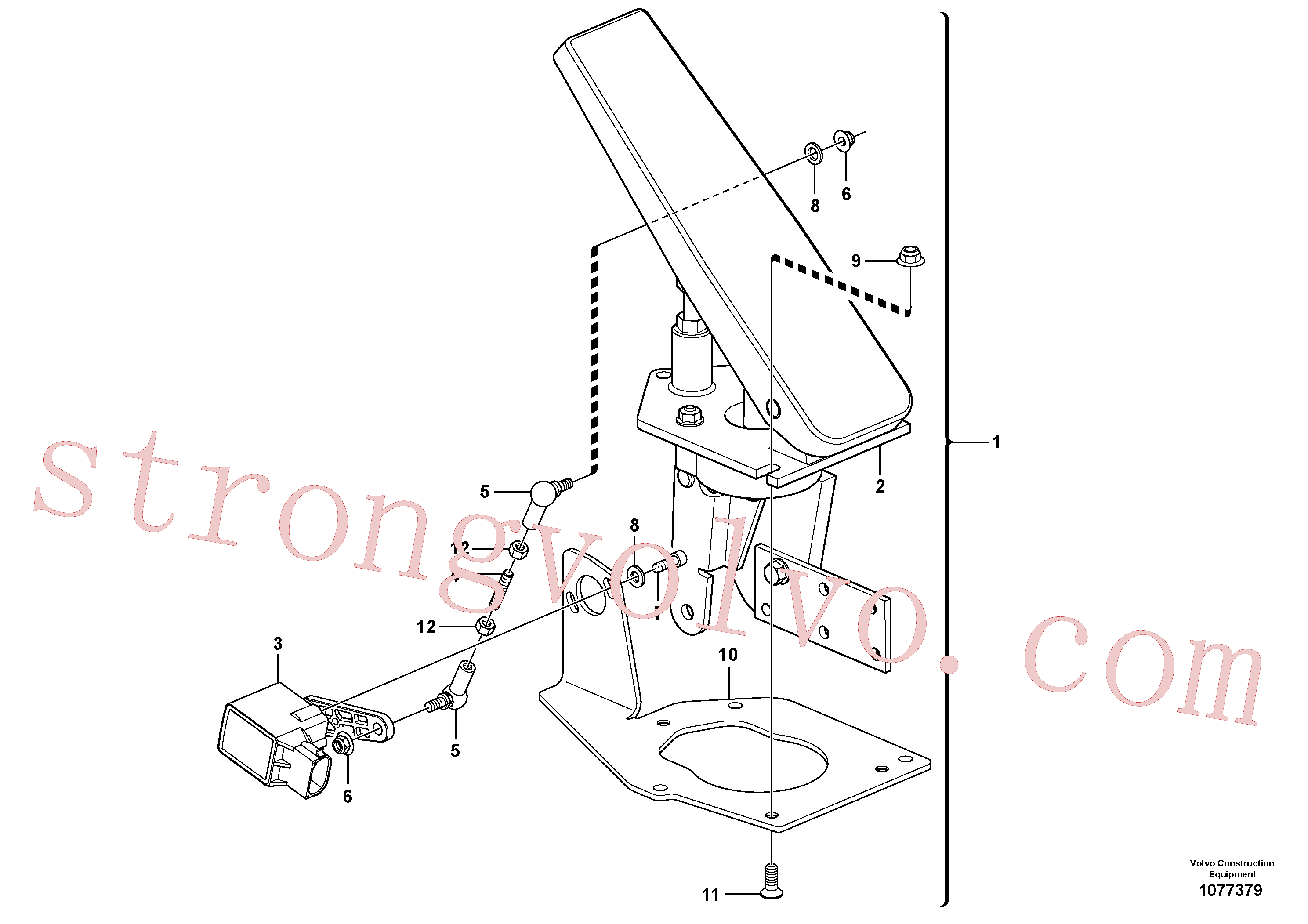 VOE959078 Volvo Pedal acelerador(1077379 Montagem)