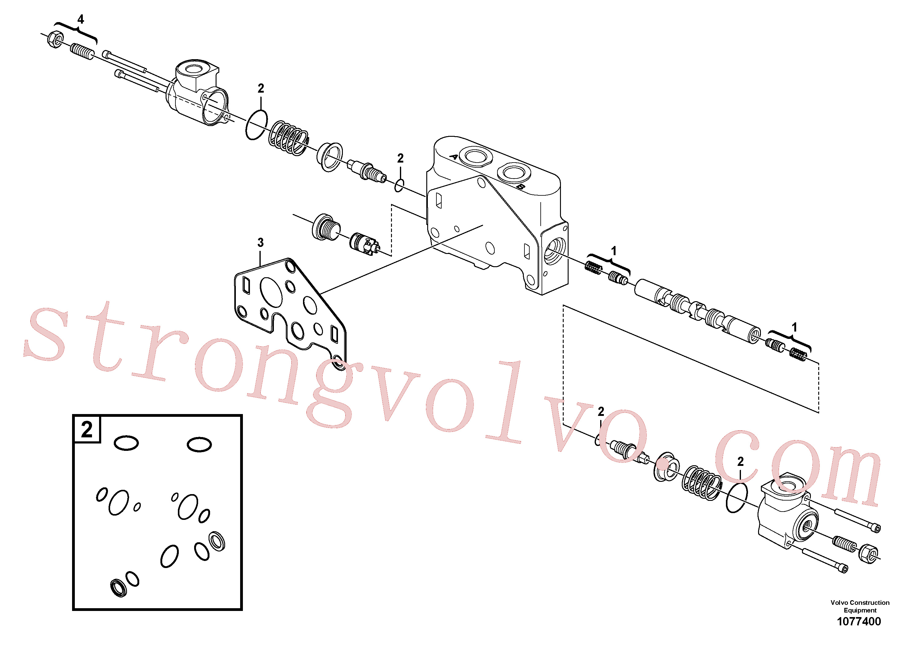 VOE17410523 Válvula direcional Volvo escavadeira