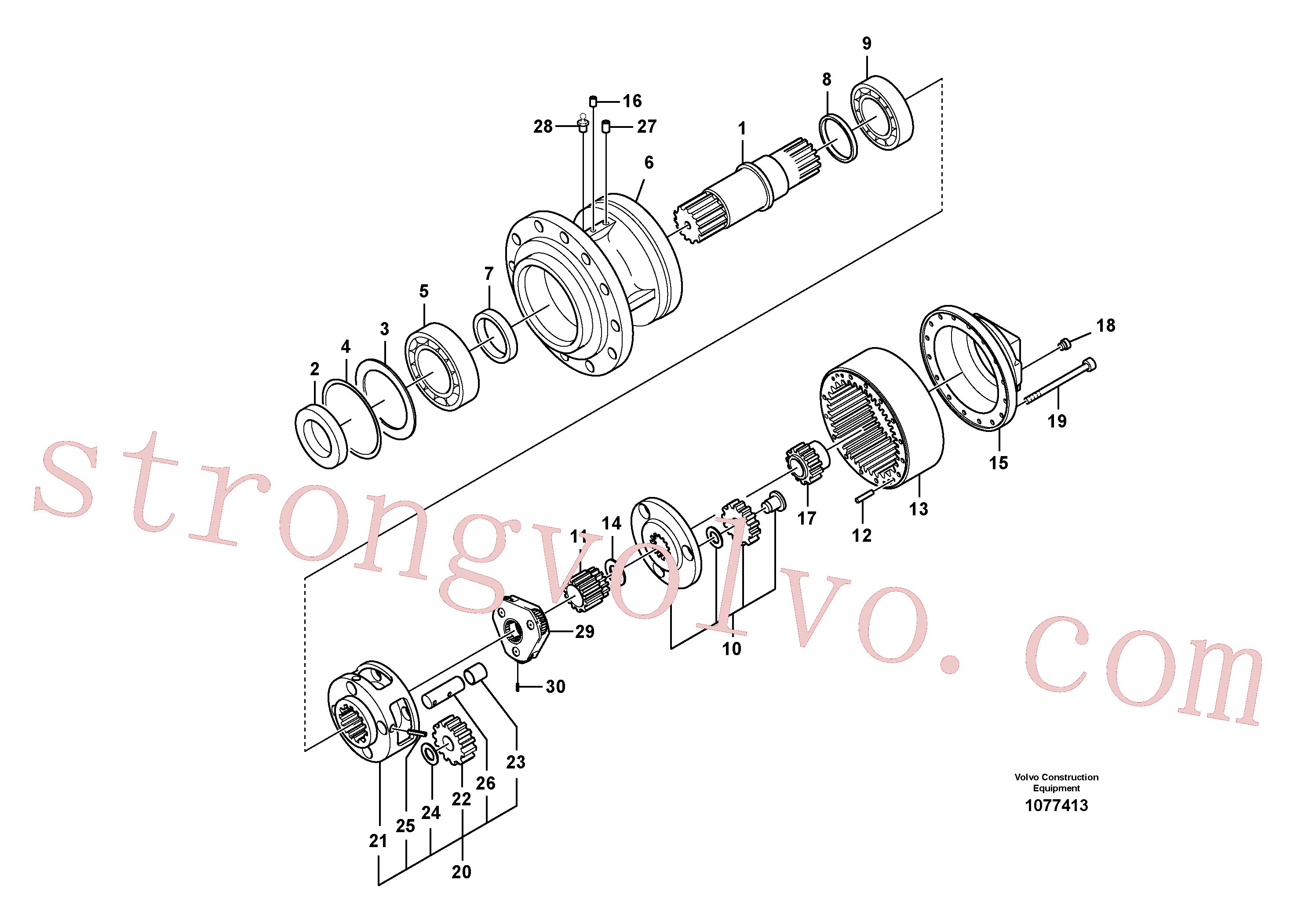 VOE14633288 Volvo Caixa de velocidades rotativa(1077413 Montagem)