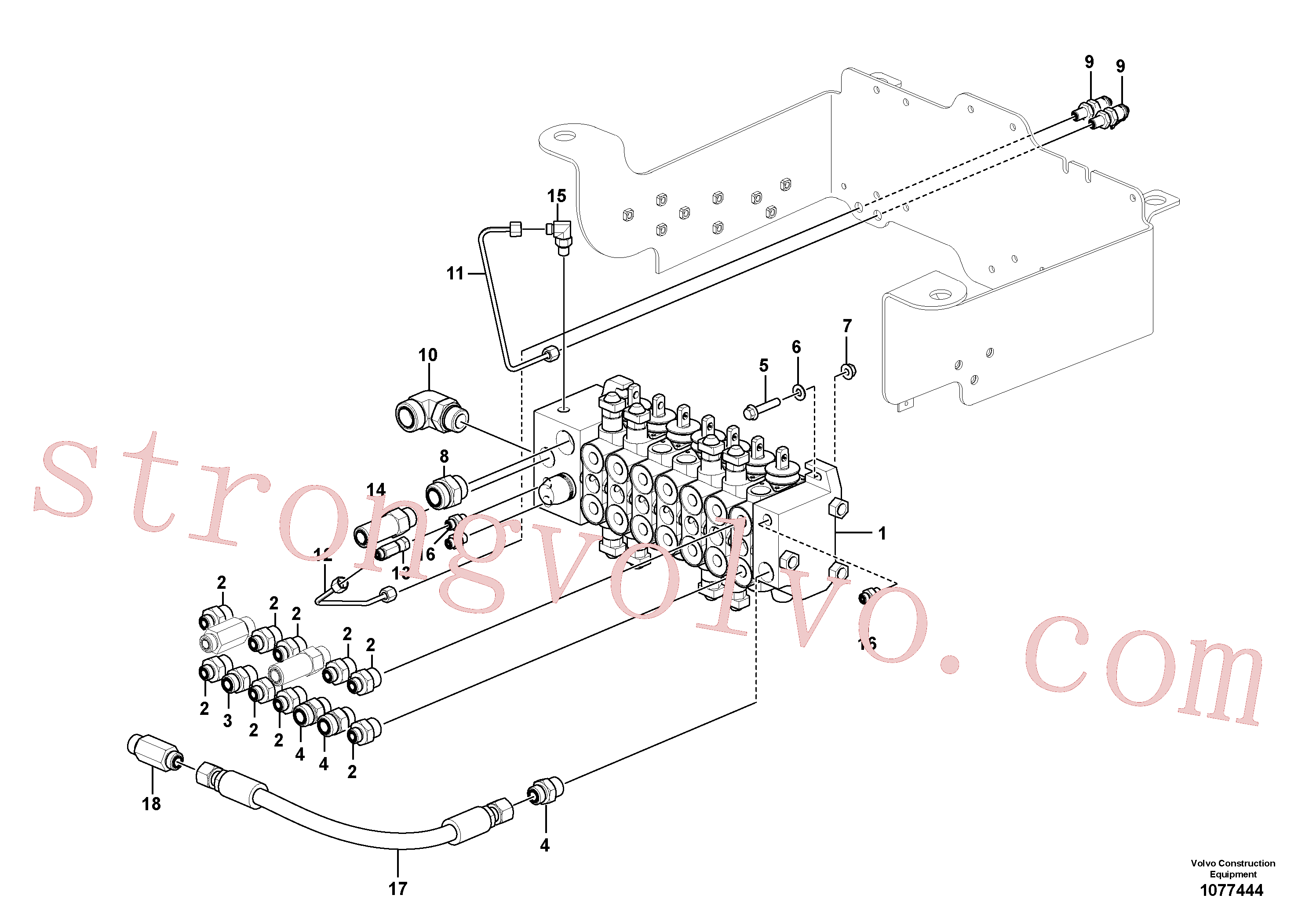 VOE15609481 Volvo Corpo da válvula com acessórios(1077444 Montagem)