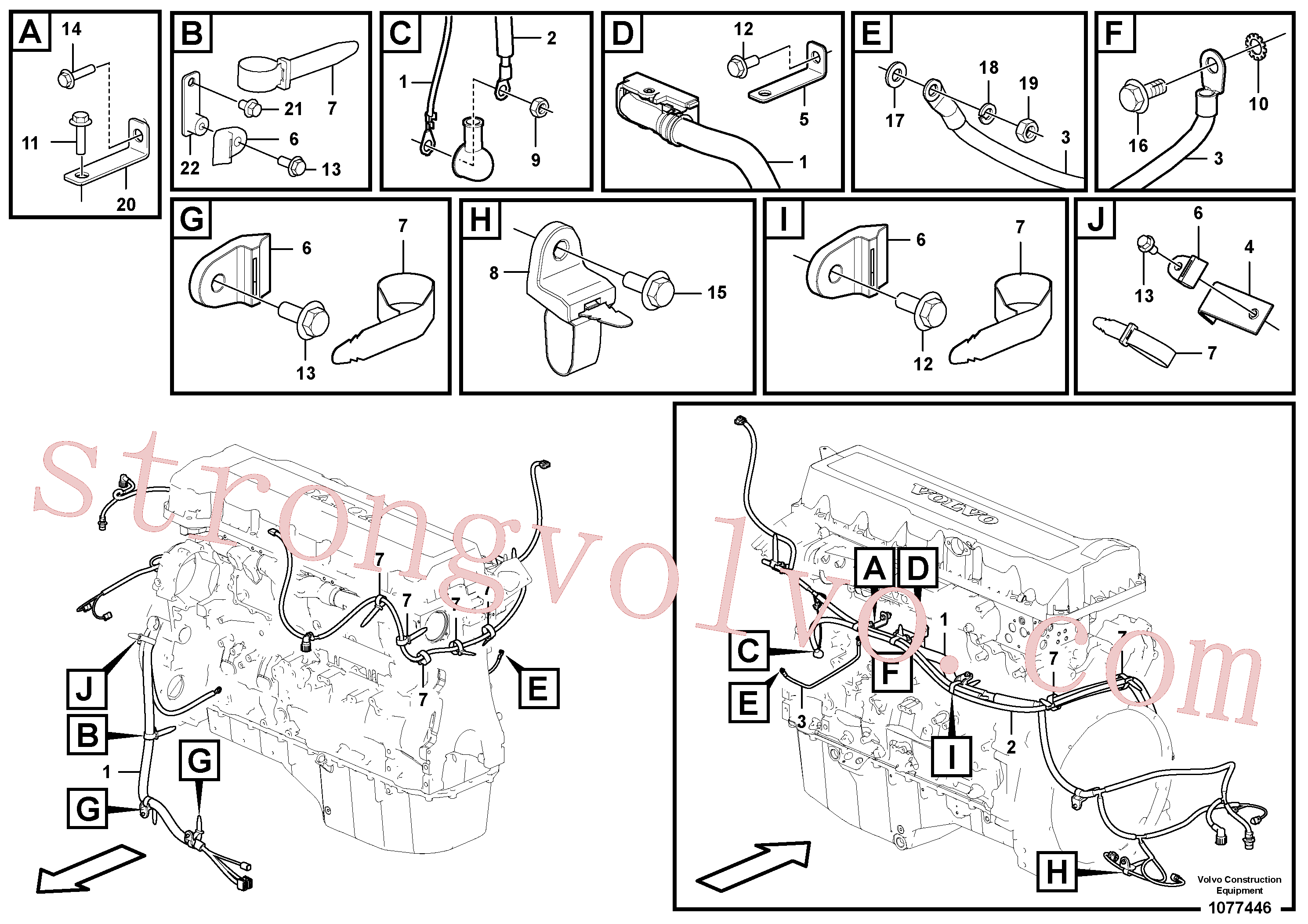VOE14559099 Volvo Cablagem, motor(1077446 Montagem)