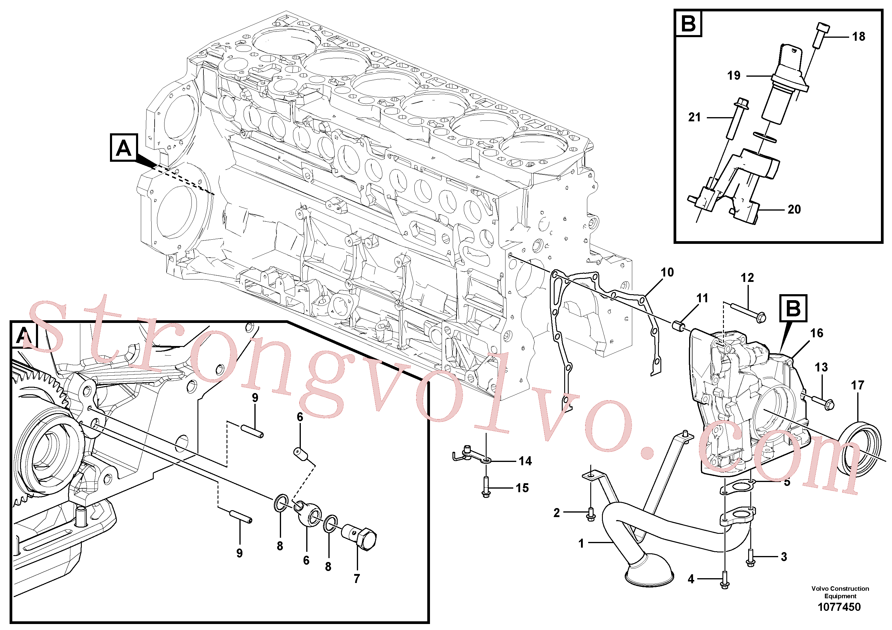 VOE951953 Volvo Sistema de óleo lubrificante(1077450 Montagem)