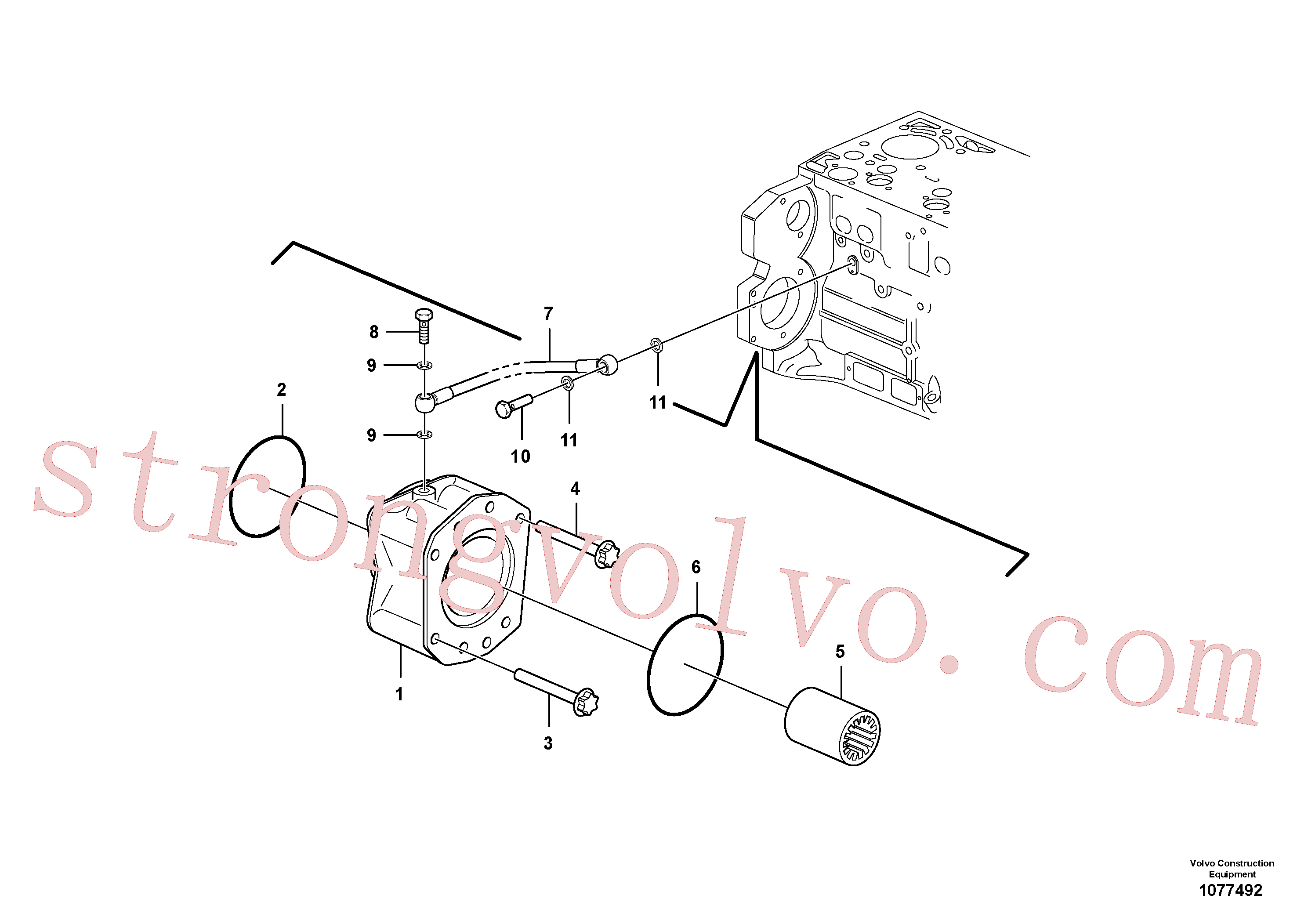 VOE20459170 Volvo Tomada de força do comando da bomba(1077492 Montagem)