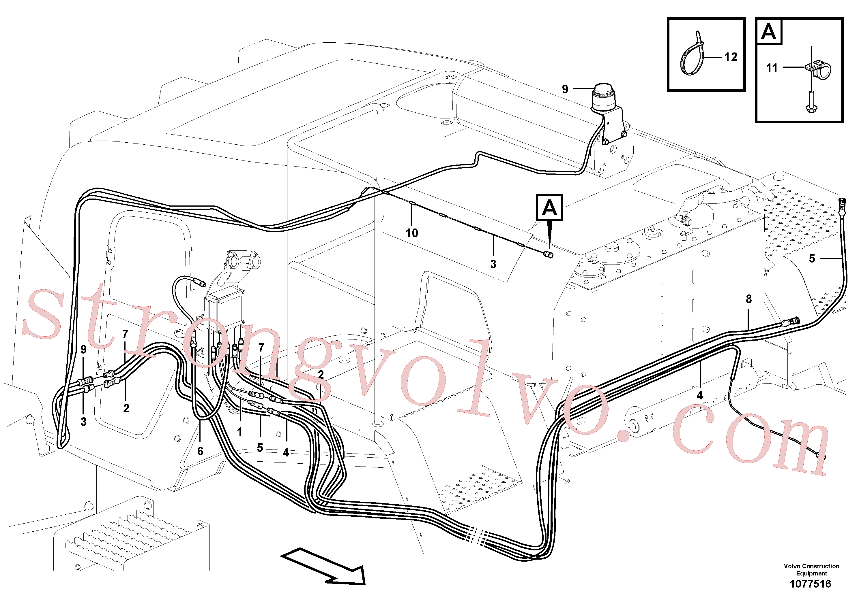 VOE15146994 Volvo Cablagem, sistema de extinção de incêndios, cabina(1077516 Montagem)