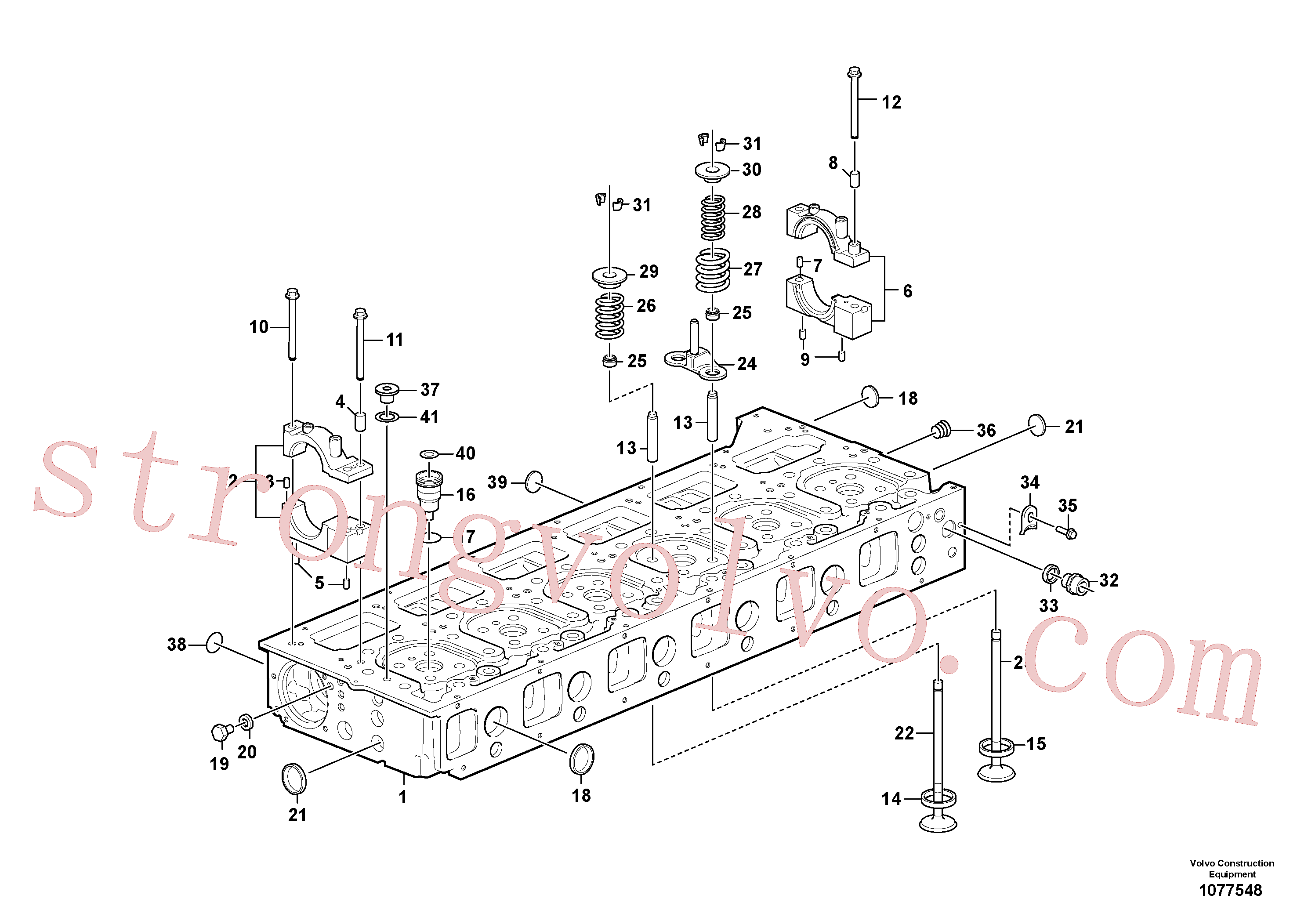 VOE13975105 Volvo Cabeça de cilindro(1077548 Montagem)
