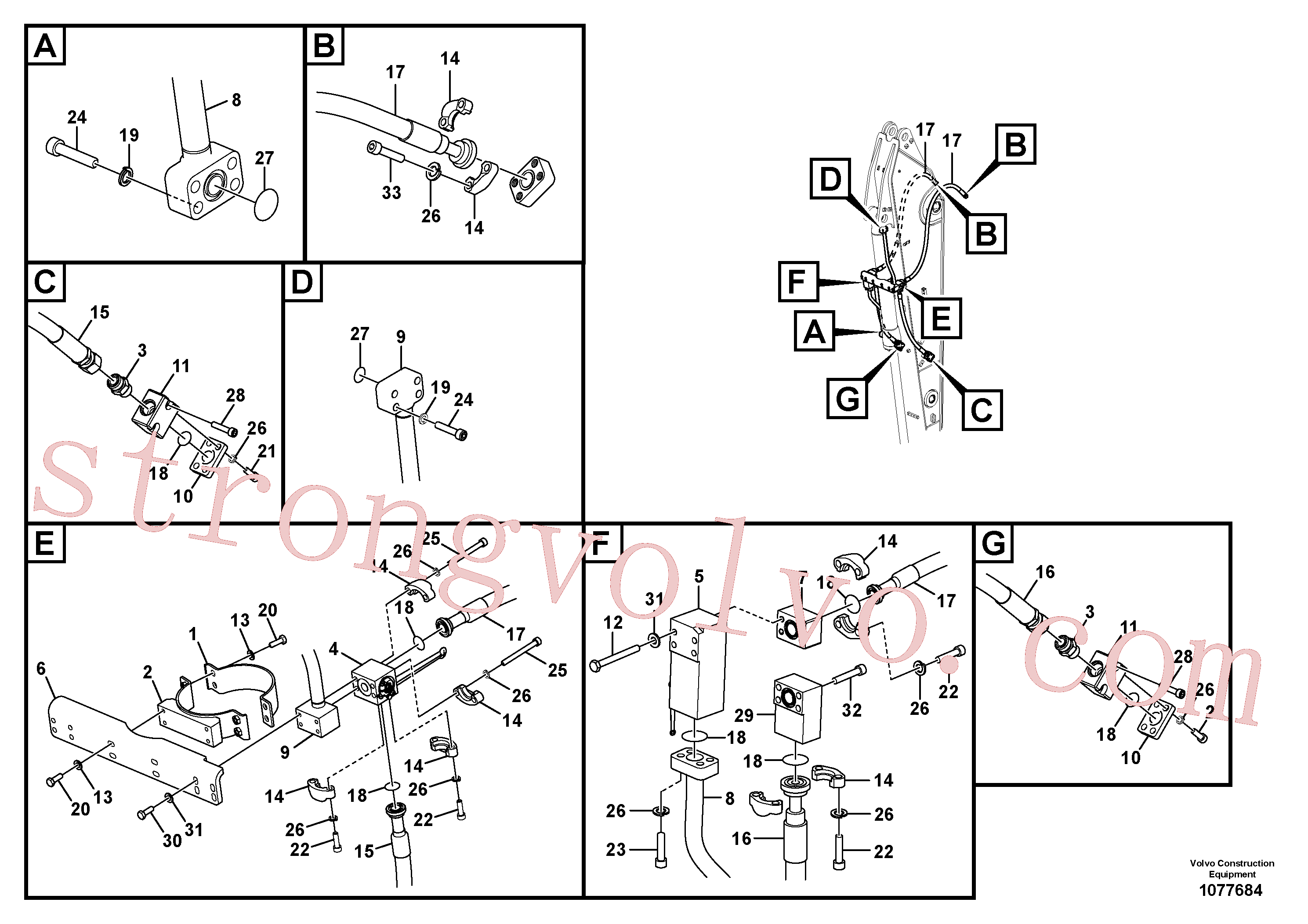 VOE14539483 Volvo Hidráulica de serviços, balde articulado(1077684 Montagem)