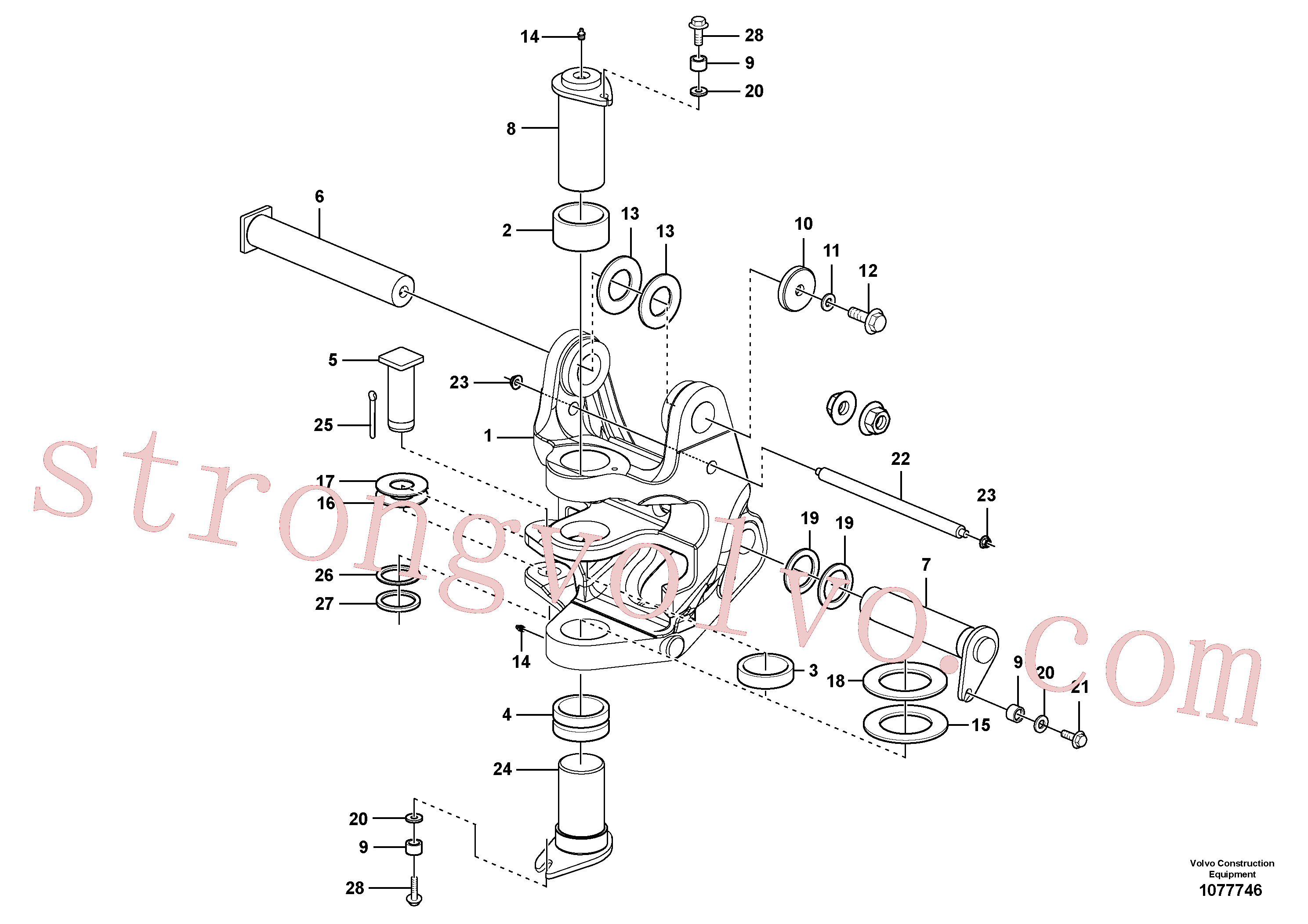 PJ5540096 Volvo Cavilha de articulação(1077746 Montagem)