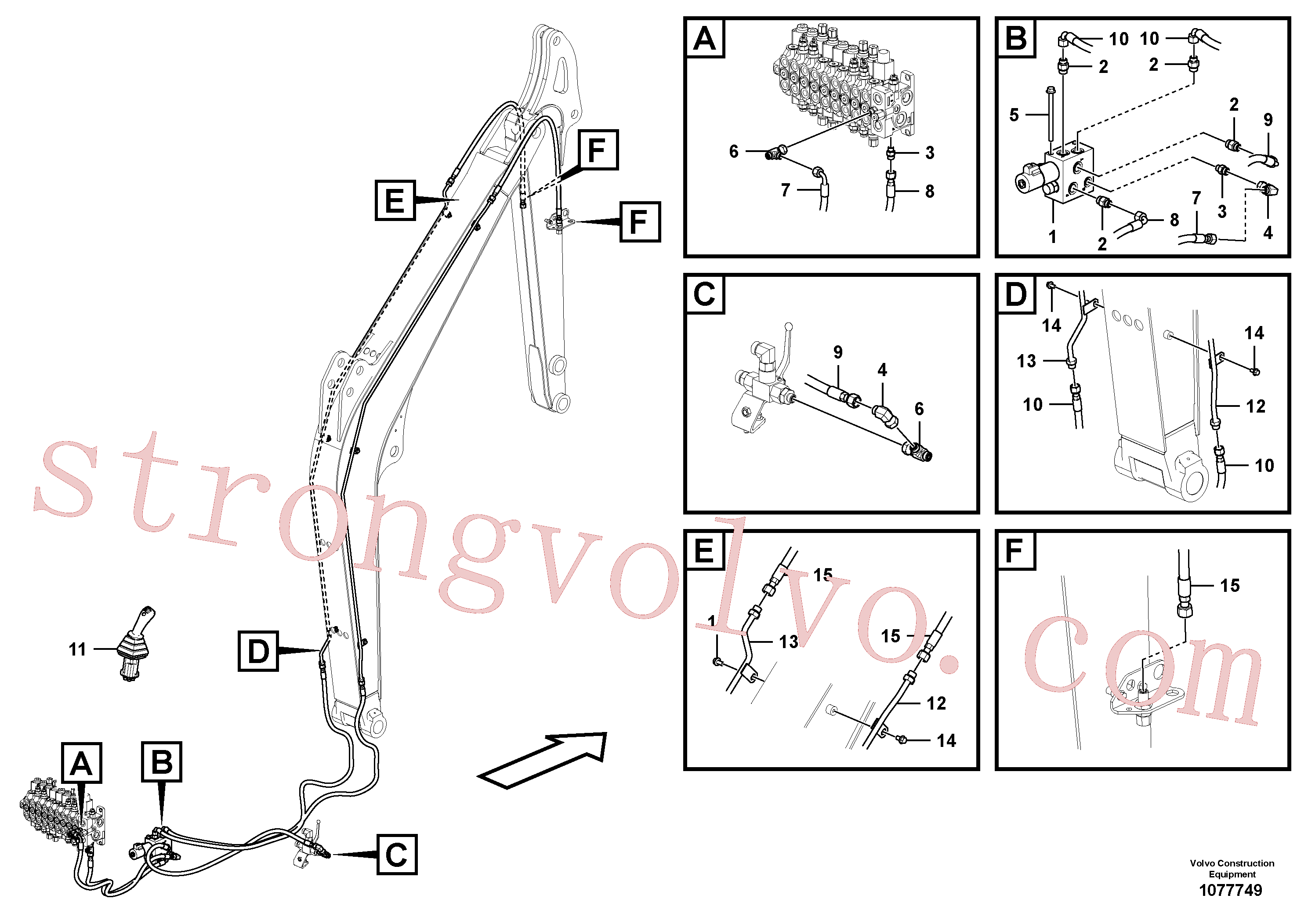 VOE15049292 Volvo Hidráulica de serviço, ruptura do braço de afundamento(1077749 Montagem)