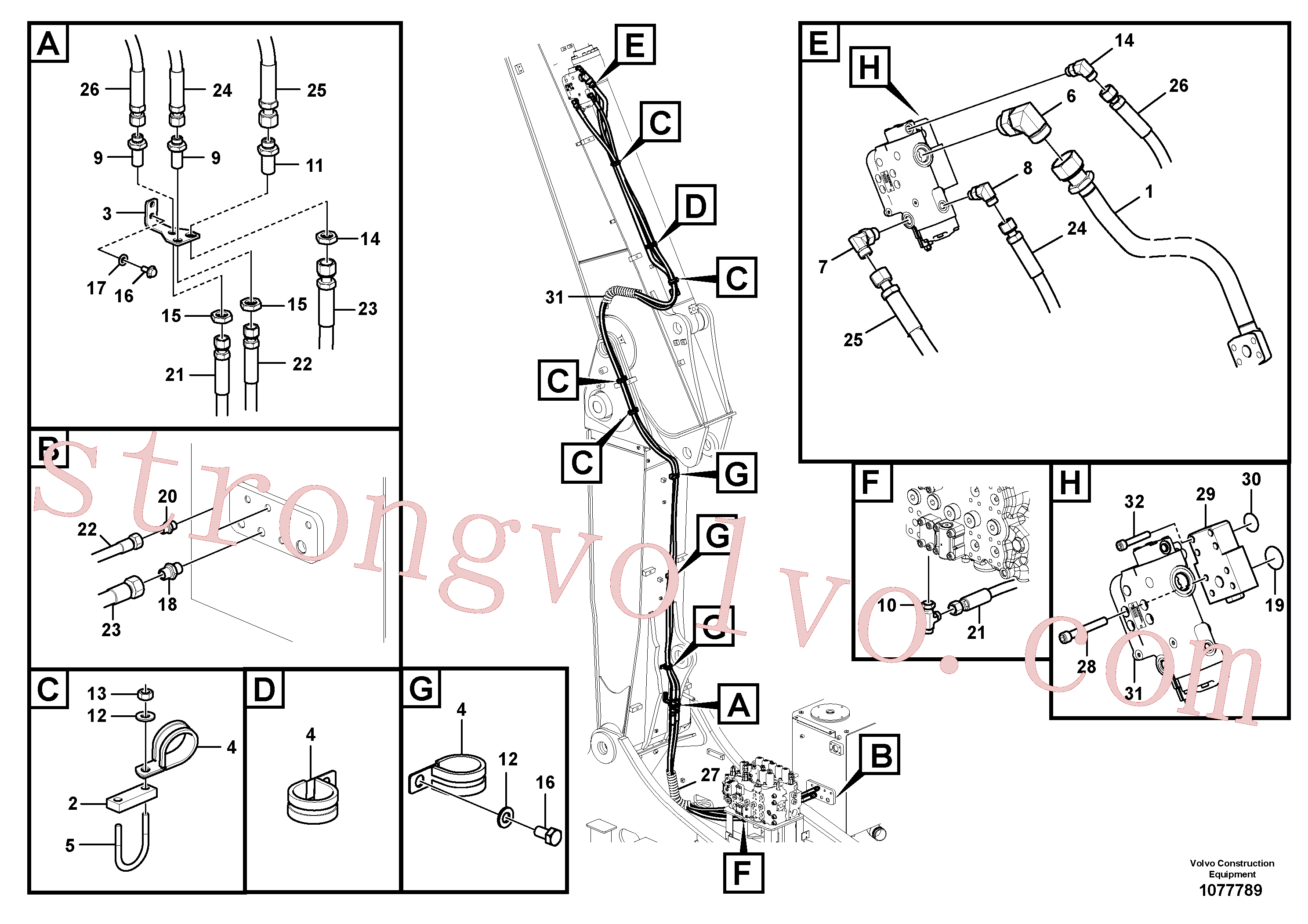 VOE937805 Volvo Hidráulica de serviço, ruptura do braço de afundamento(1077789 Montagem)