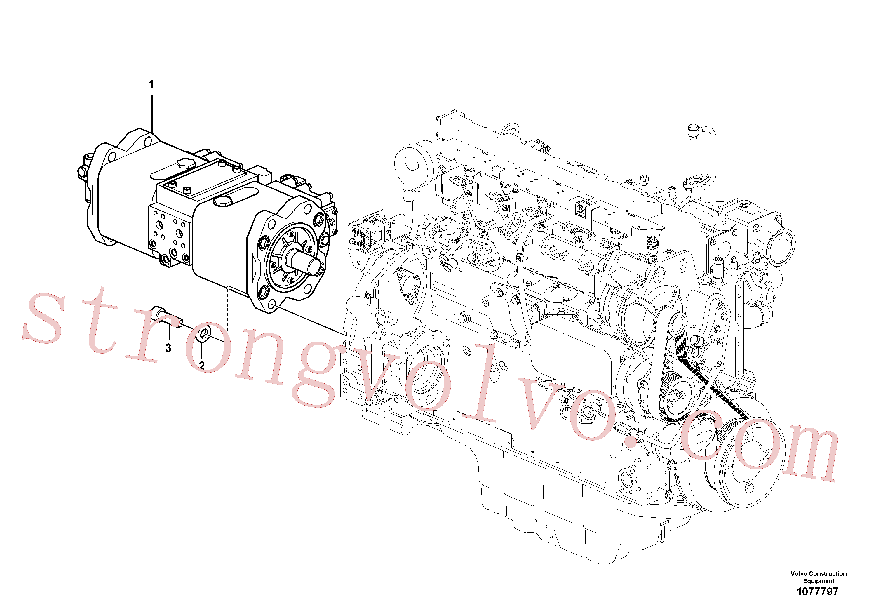 VOE14659657 Volvo Instalação da bomba(1077797 Montagem)