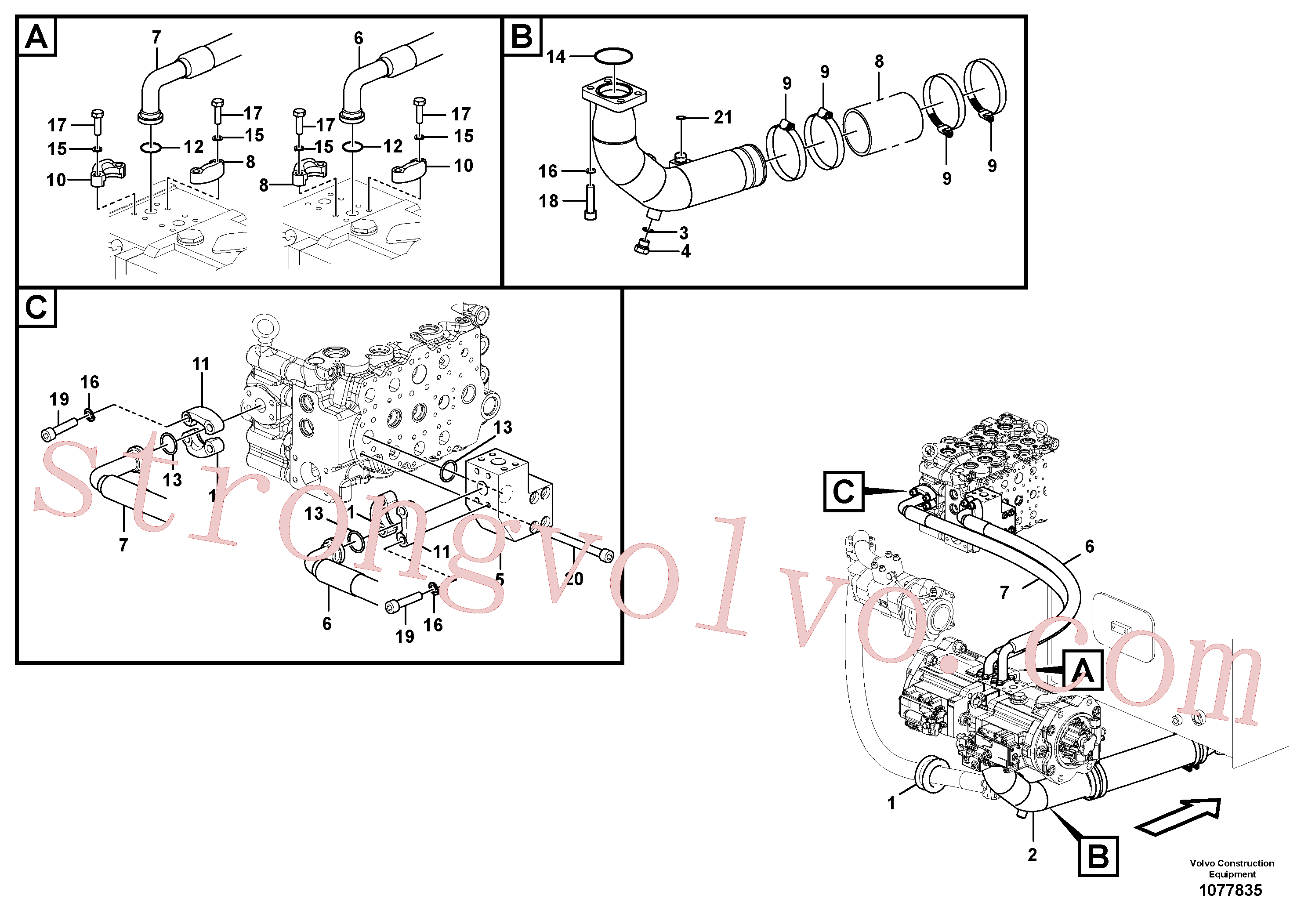 VOE14548220 Volvo Sistema hidráulico, tanque hidráulico para a bomba hidráulica(1077835 Montagem)
