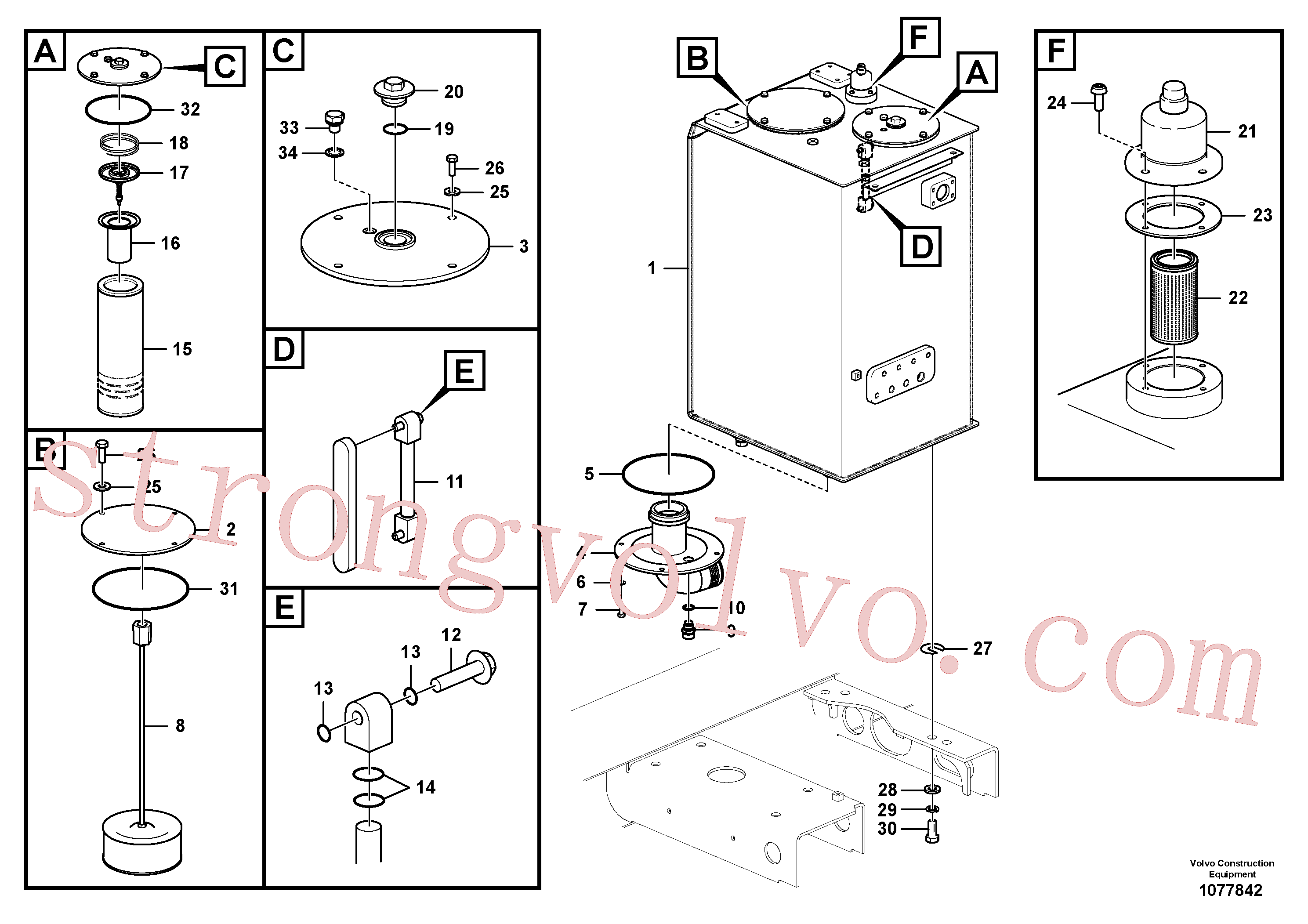 Atacado VOE14725113 Capô Volvo escavadeira