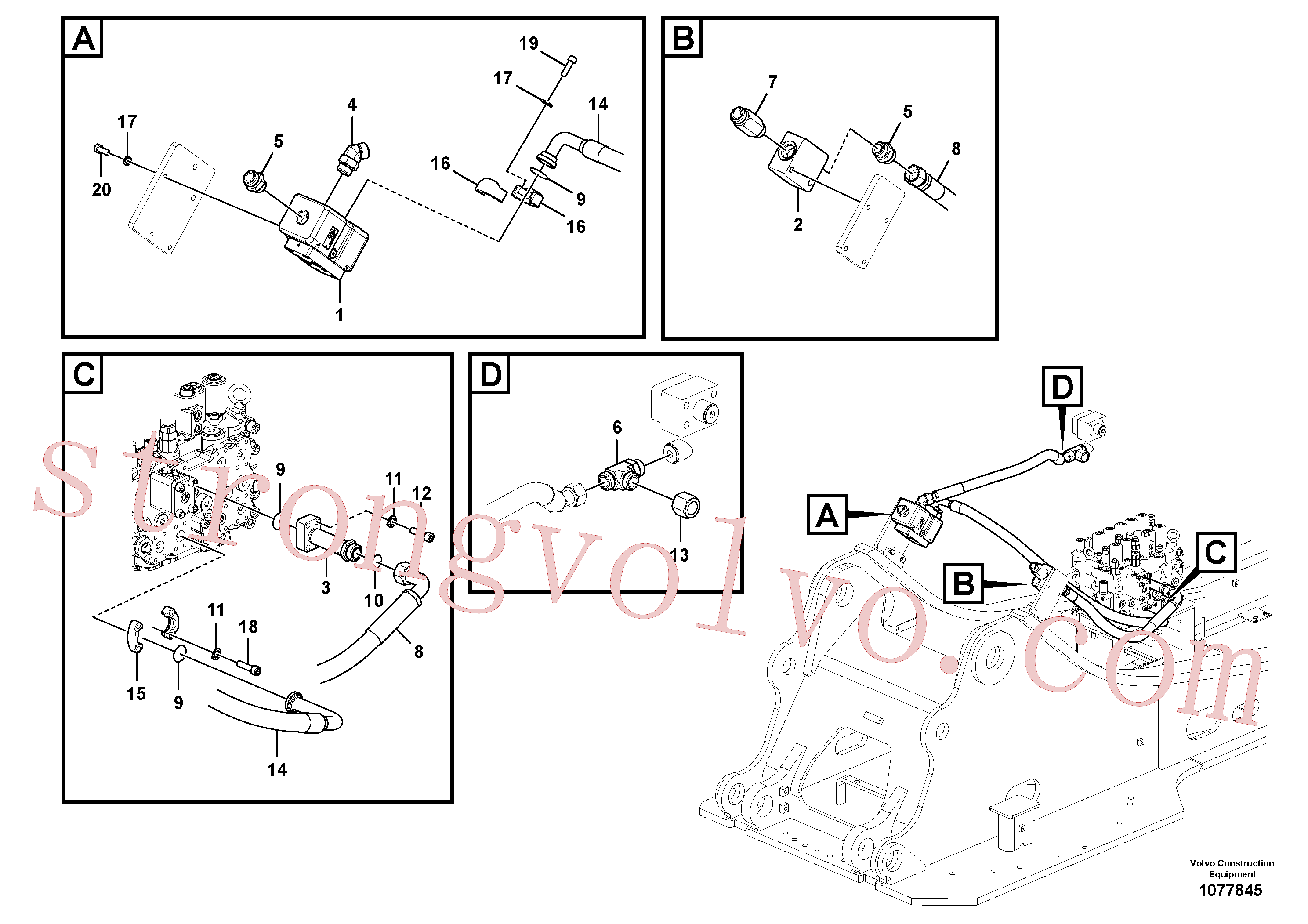 Atacado VOE14677376 Tubo Volvo escavadeira