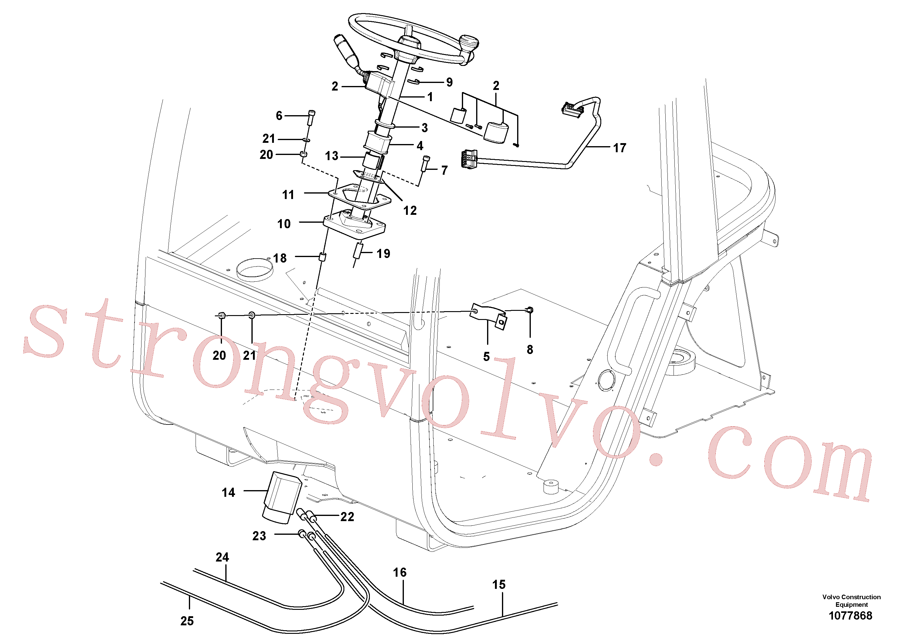 VOE945408 Volvo Coluna de direcção com acessórios(1077868 Montagem)