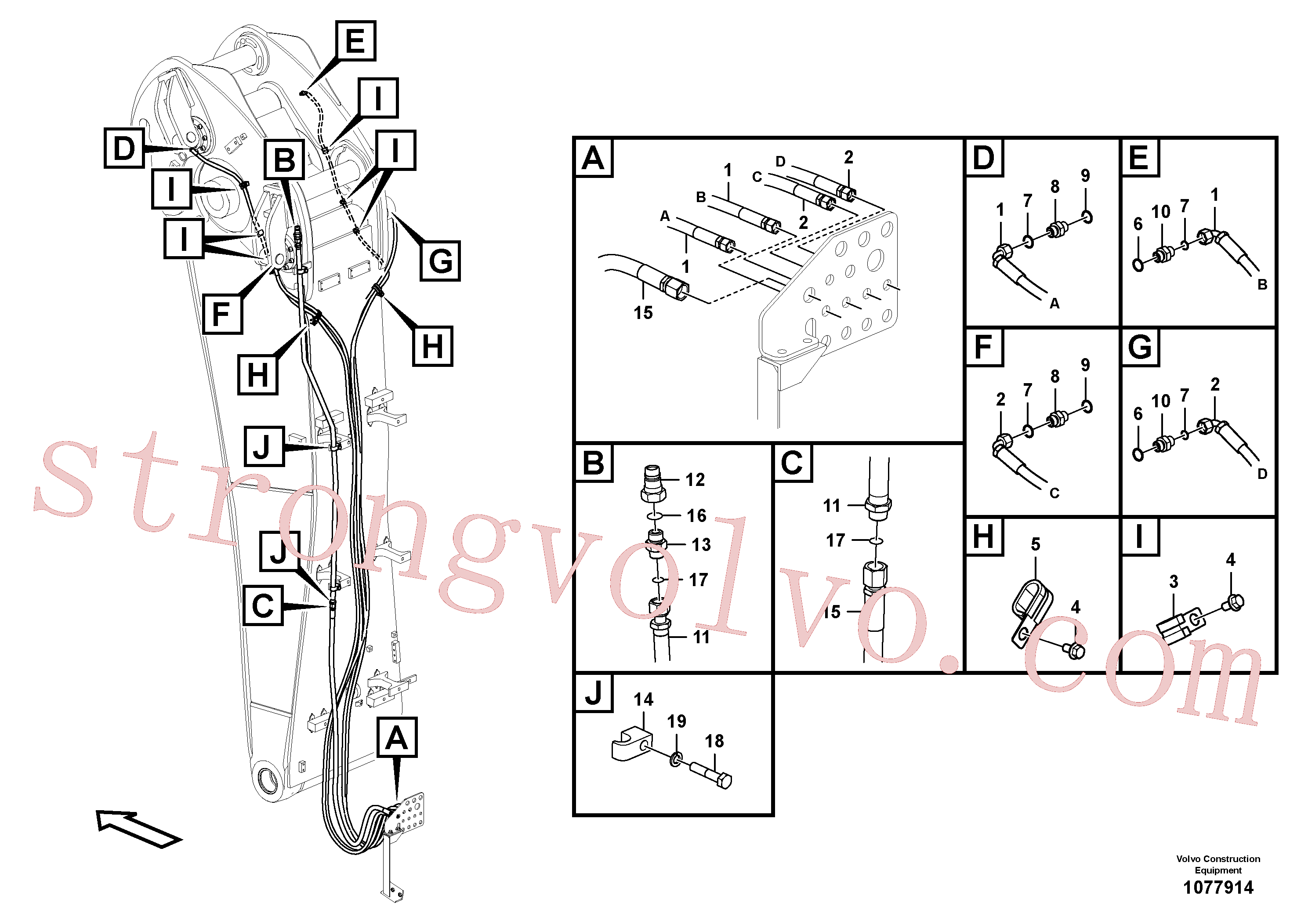 VOE15127189 Mangueira completa Volvo escavadeira