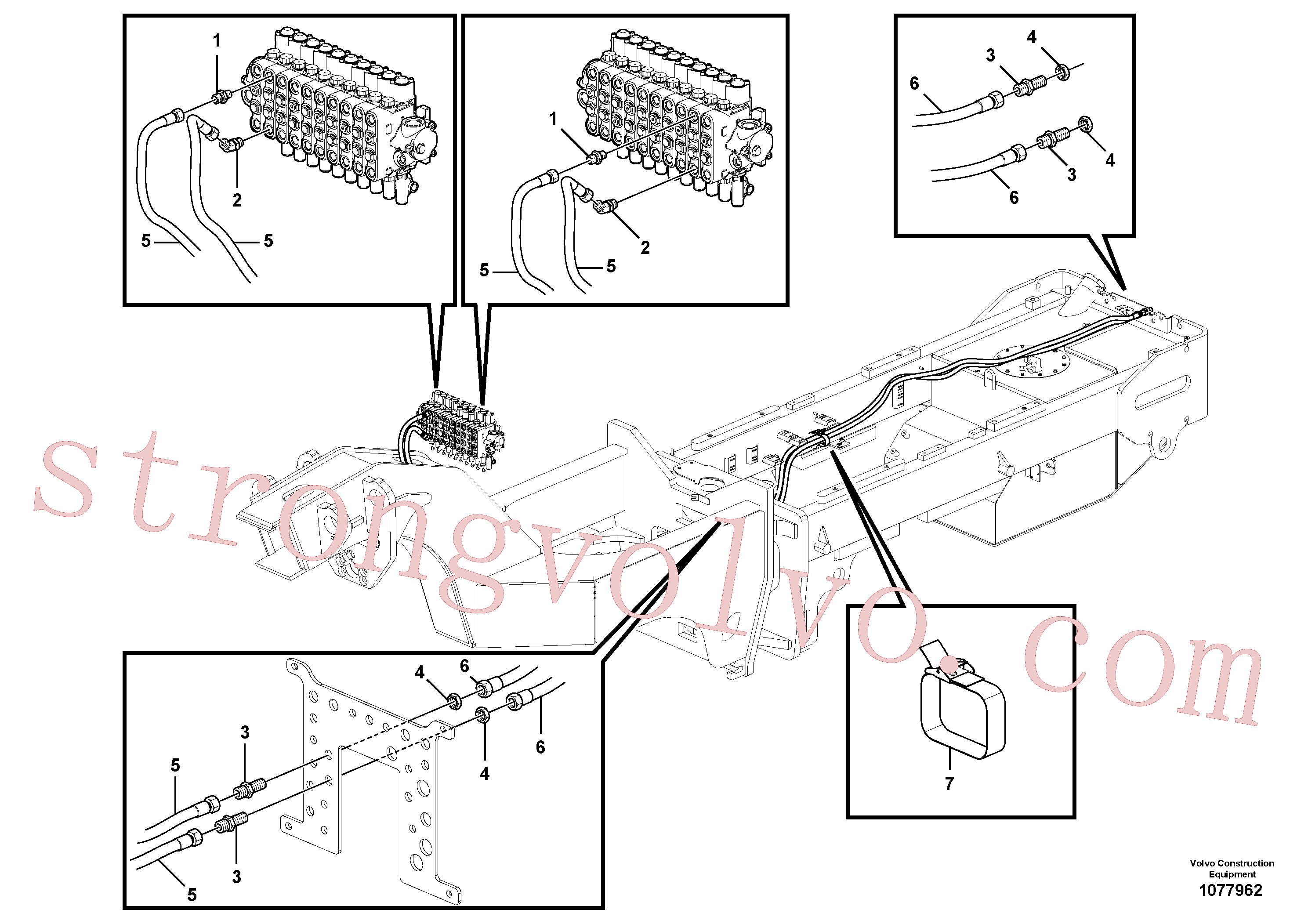 VOE935772 Volvo Circuito auxiliar de dez bancos para a traseira(1077962 Montagem)