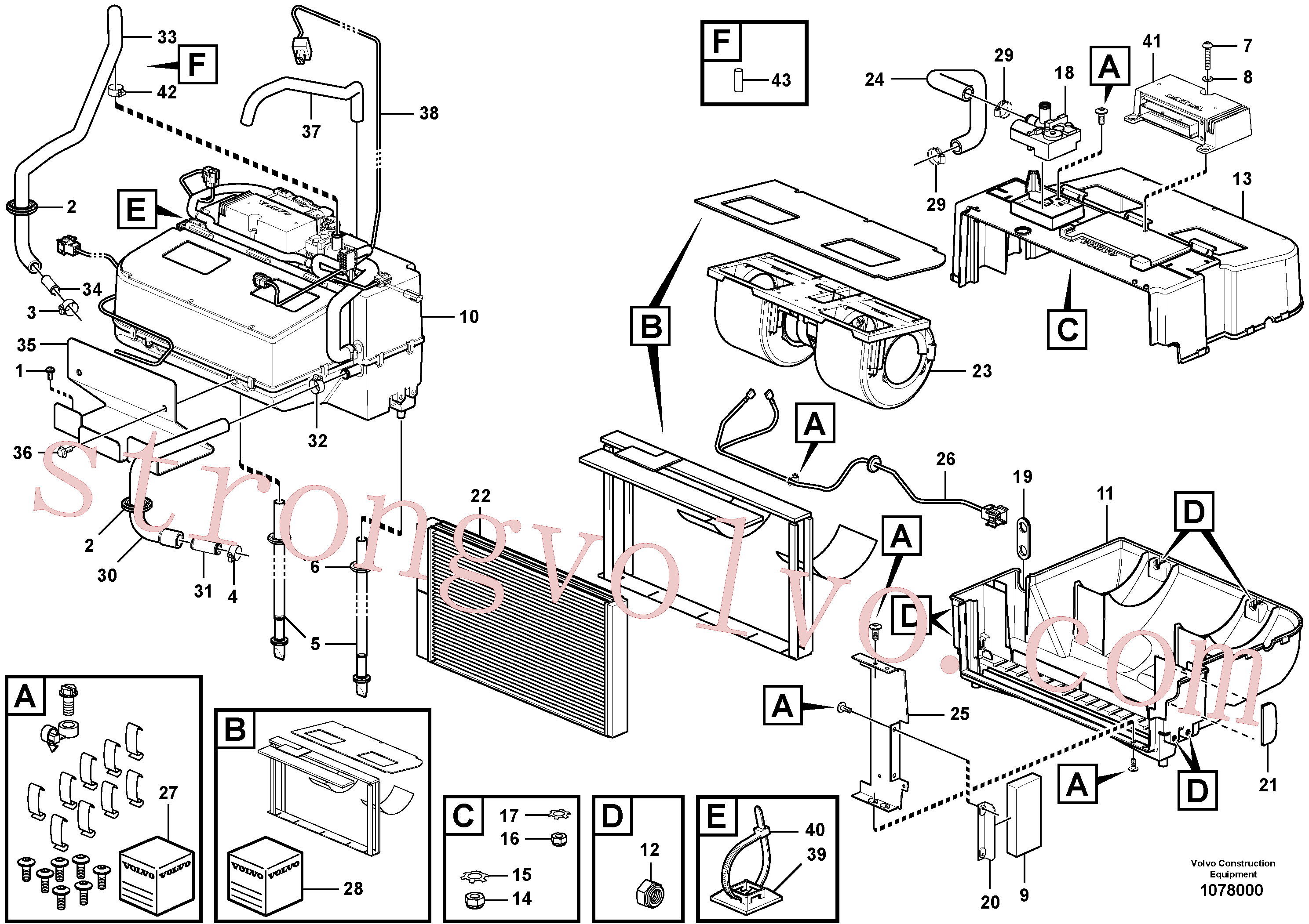 VOE969424 Volvo Entrada de ar puro, filtro de ar e caixa do ventilador.(1078000 Montagem)