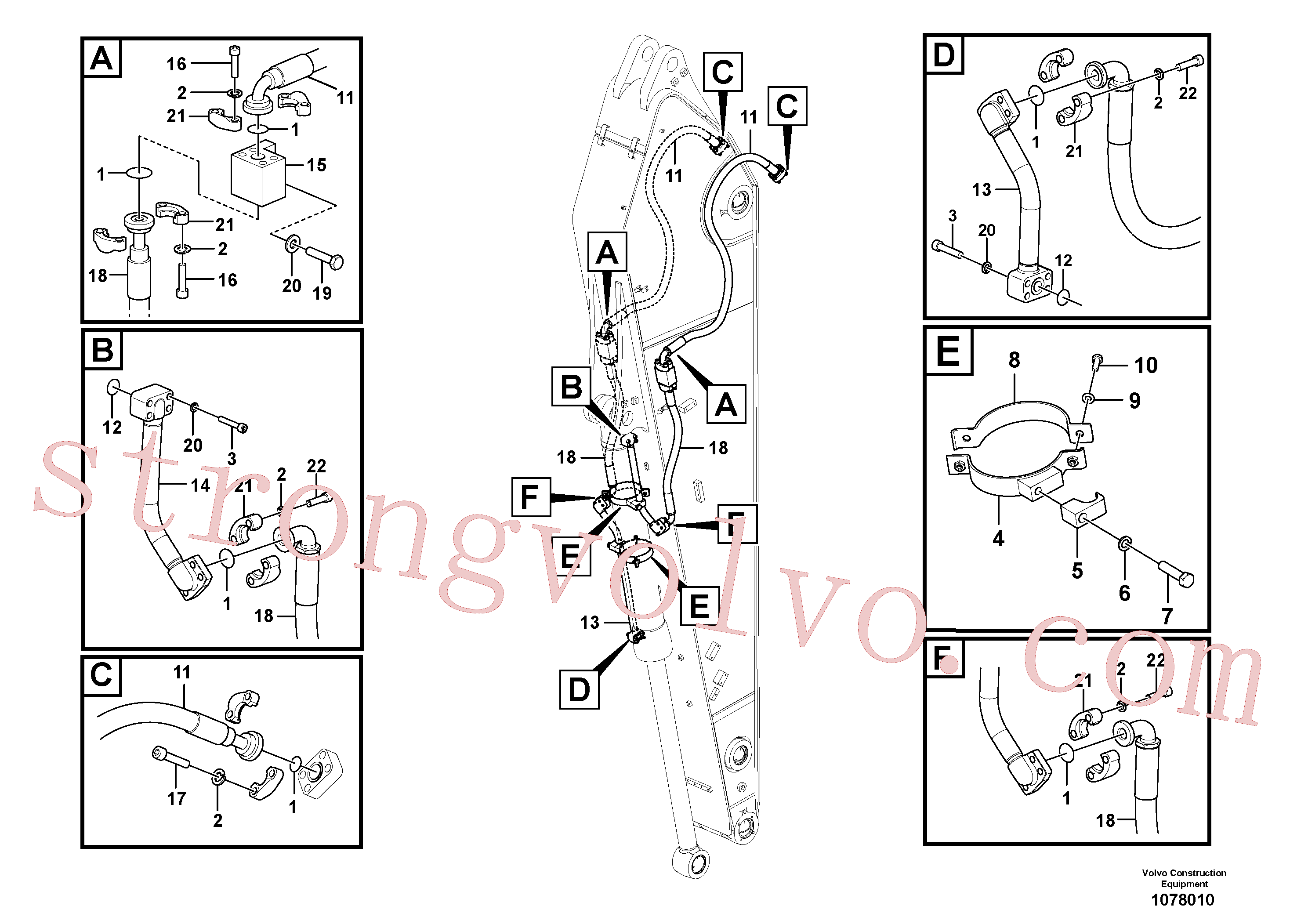VOE14677923 Volvo Hidráulica de serviço, cilindro do balde no braço de afundamento(1078010 Montagem)