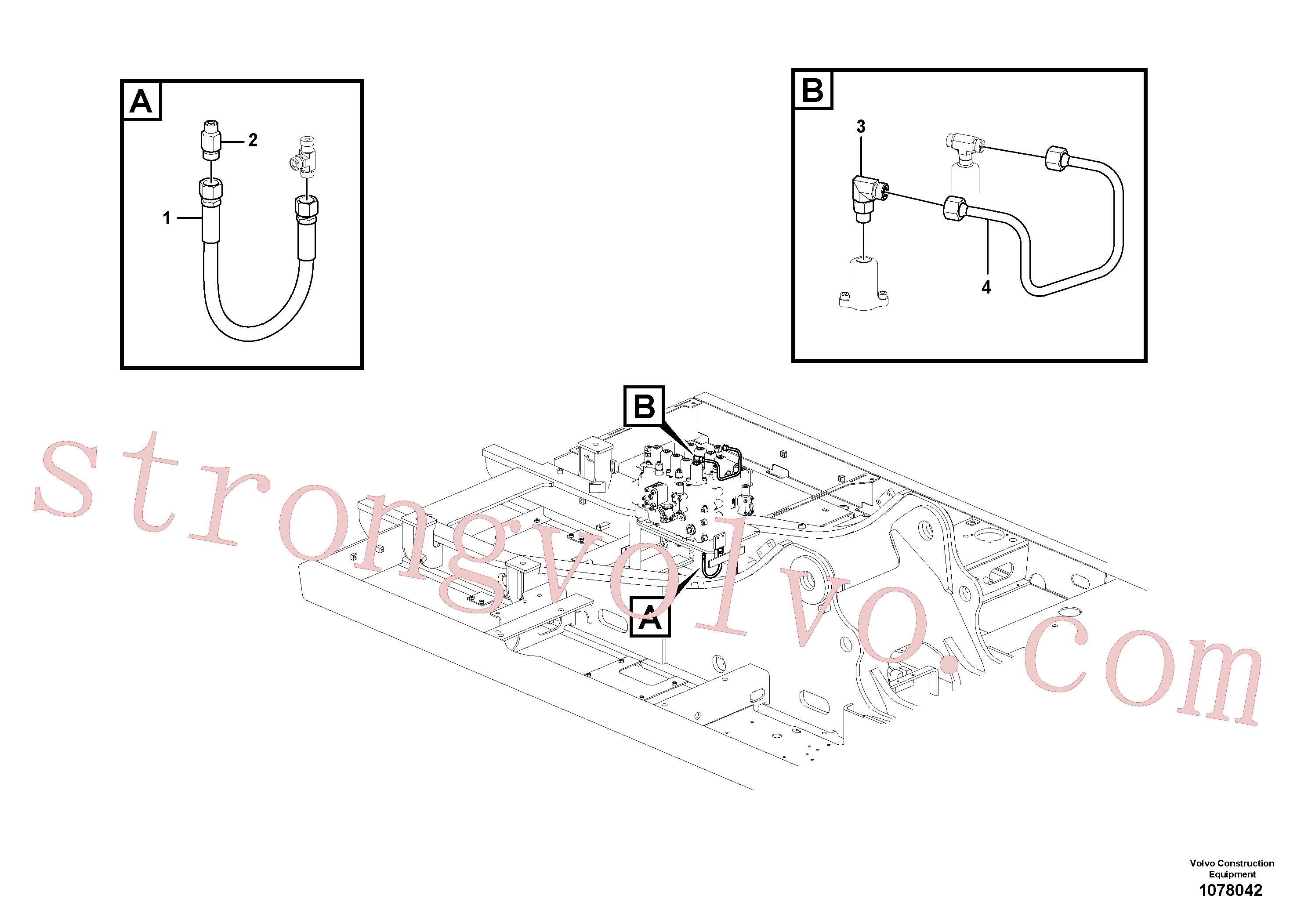 VOE14651120 Volvo Sistema servomotor, válvula de comando para válvula de comando à distância(1078042 Montagem)