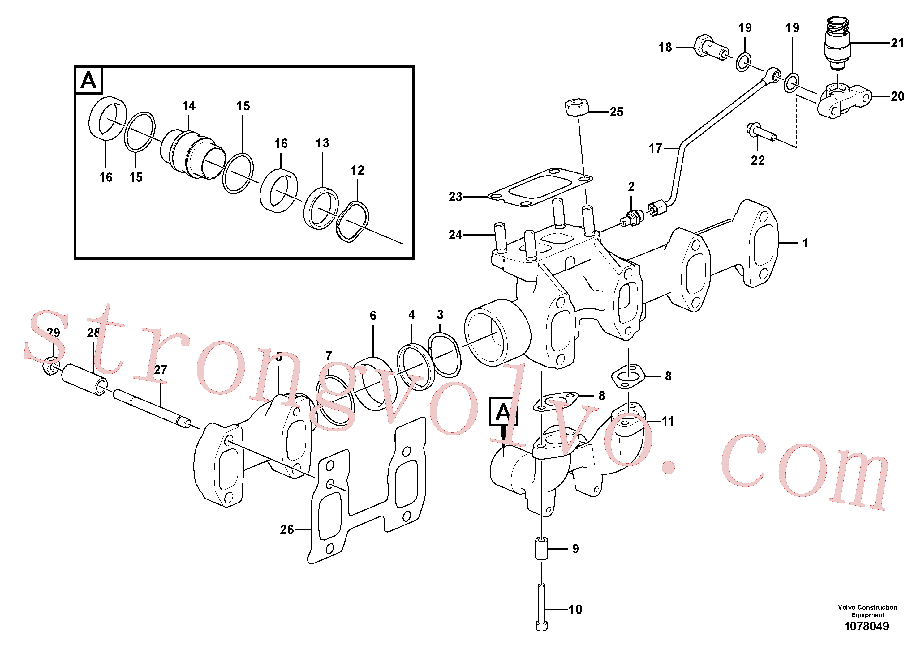 VOE990989 Porca trava Volvo escavadeira