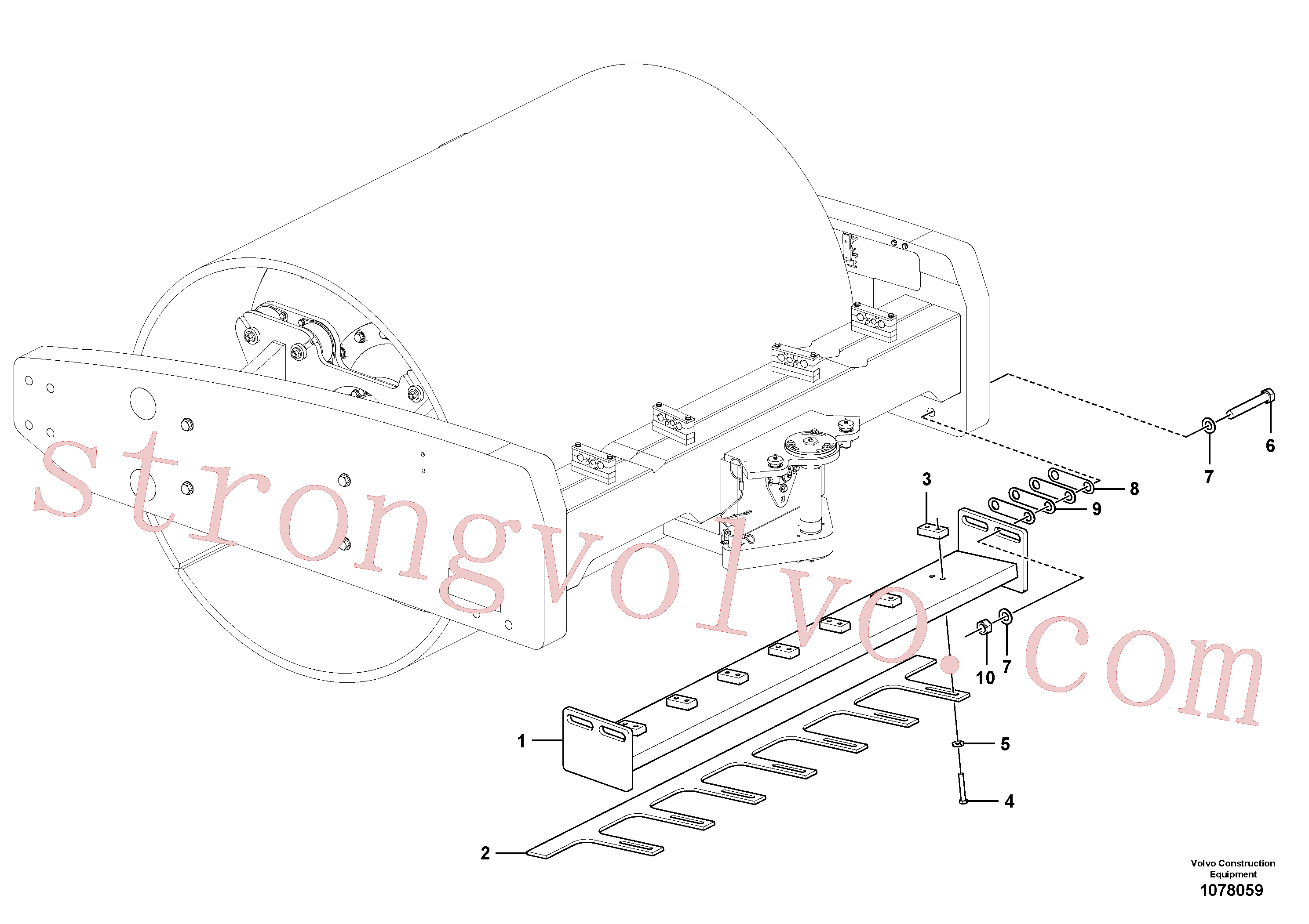 RM96716345 Volvo Instalação de raspador interior(1078059 Montagem)