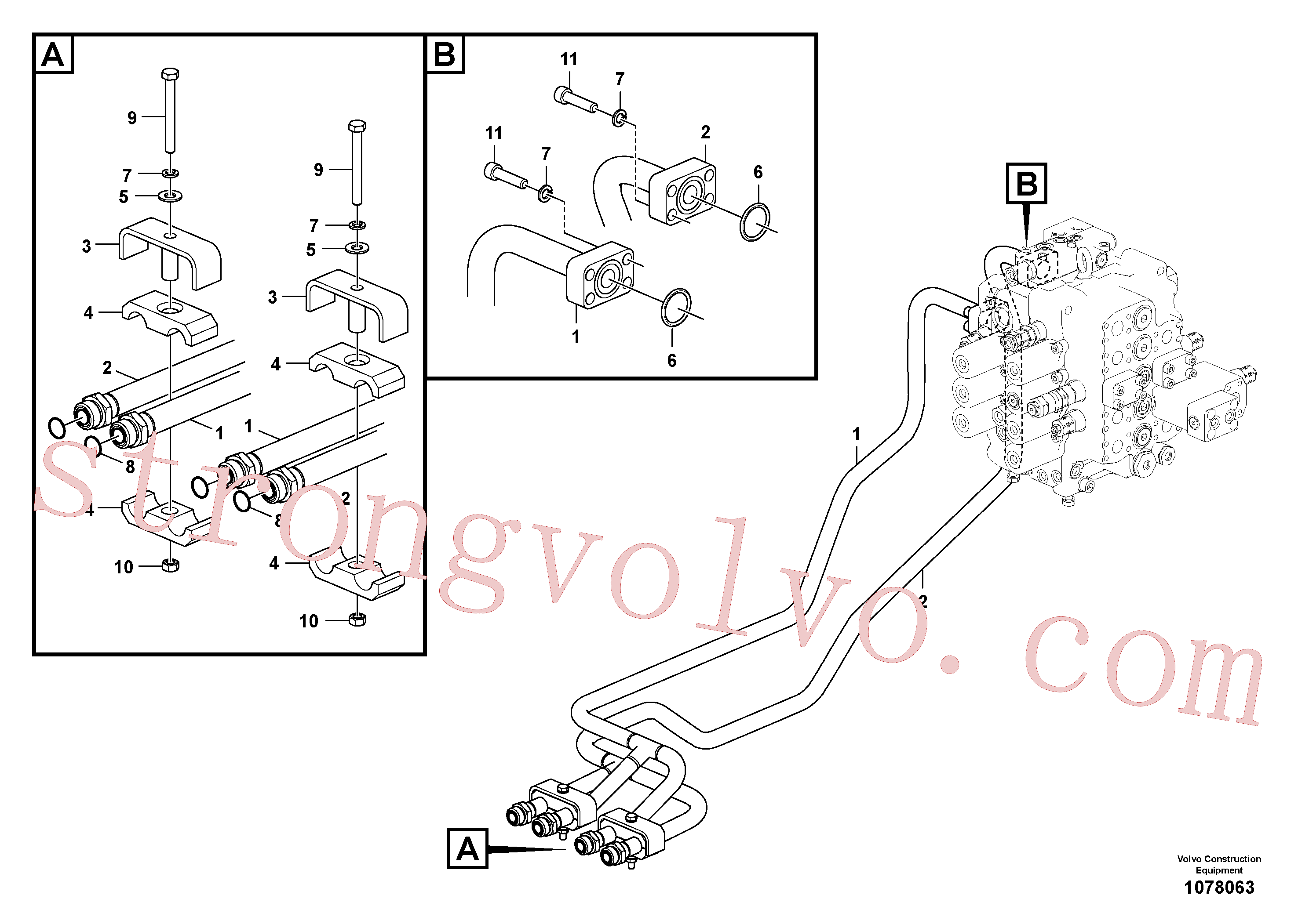VOE14515526 Pipe Inscreva-se para Volvo Acessórios para escavadeira