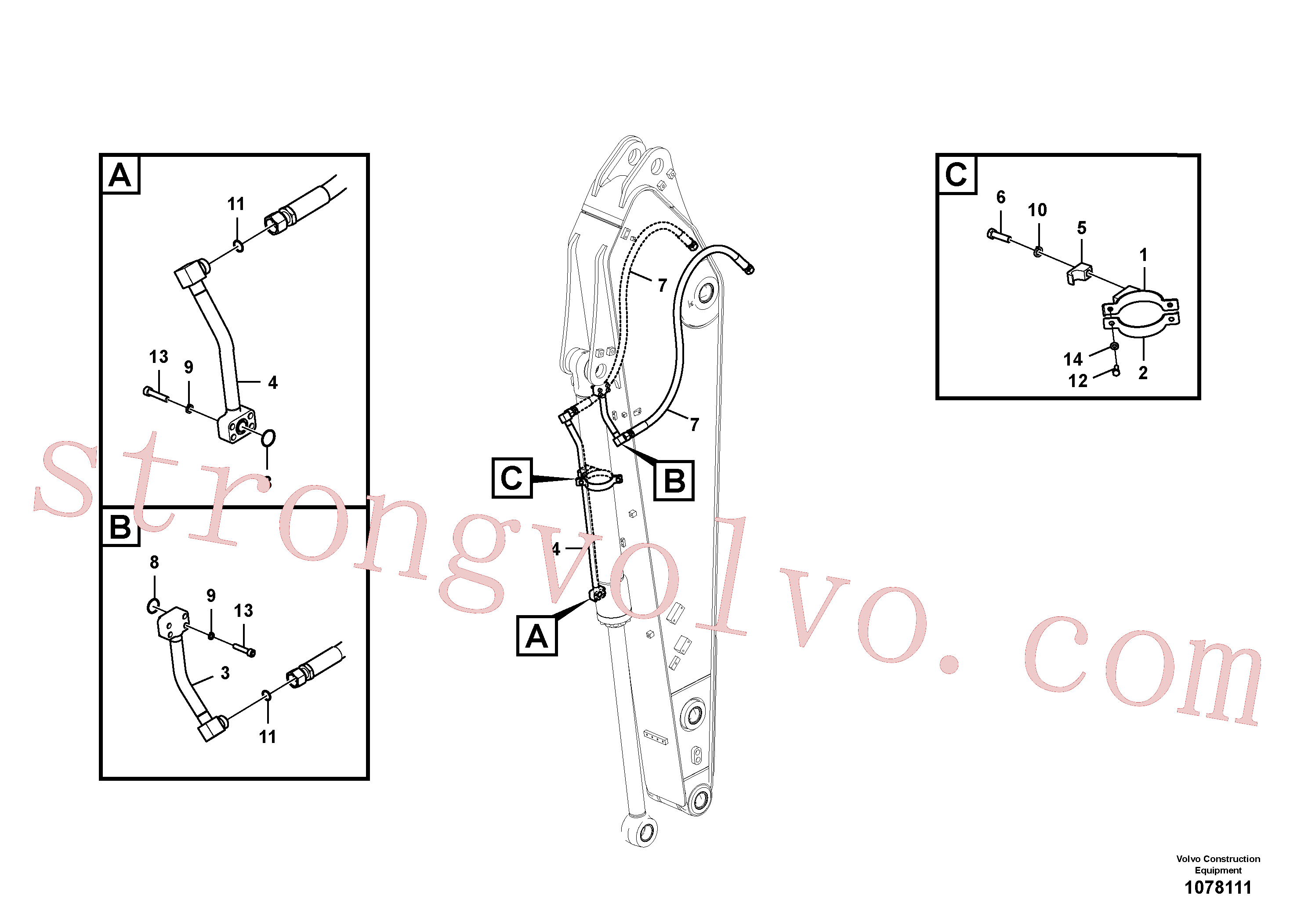 Atacado VOE14617946 Tubo Volvo escavadeira