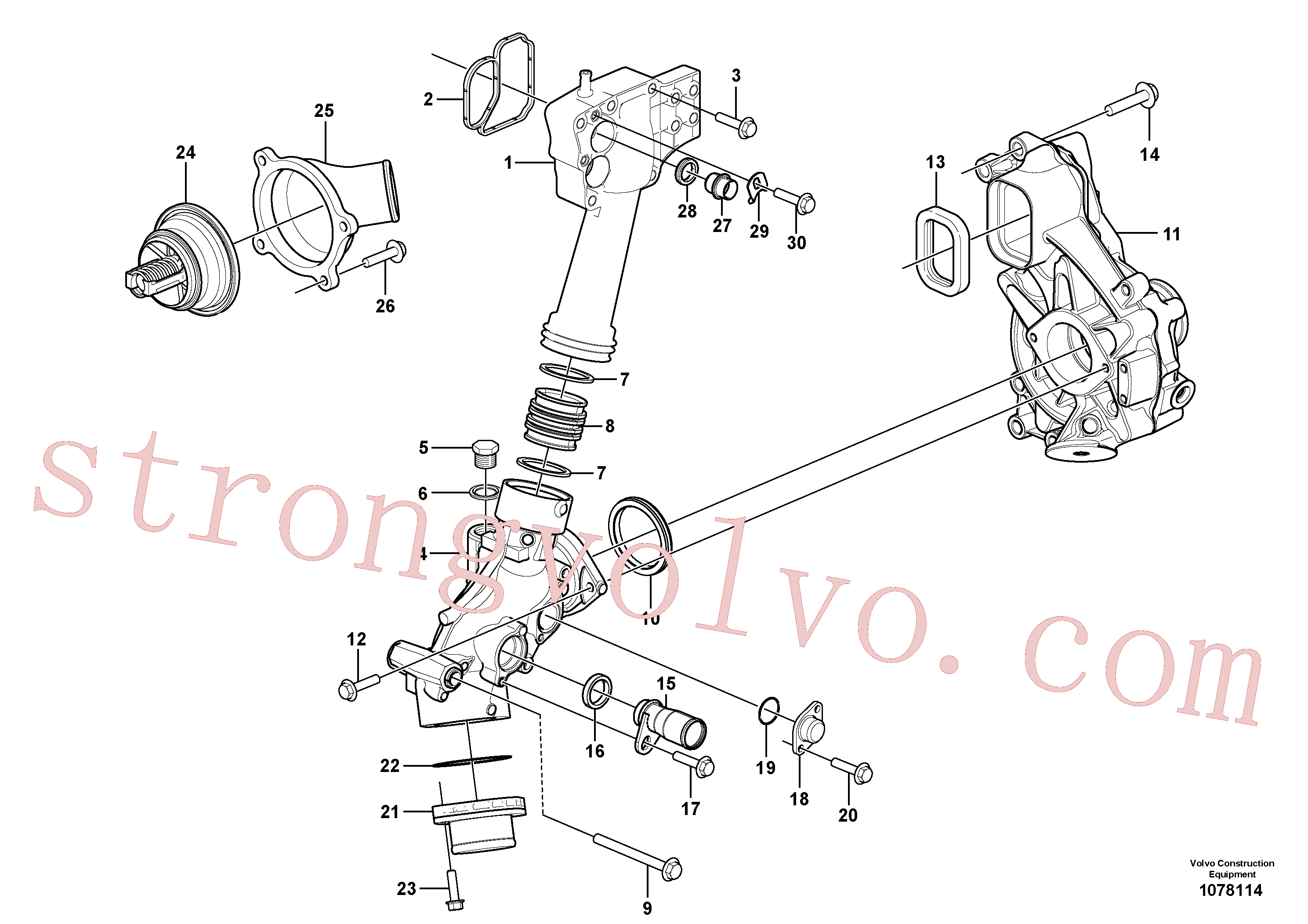 VOE984737 Volvo Sistema de arrefecimento(1078114 Montagem)
