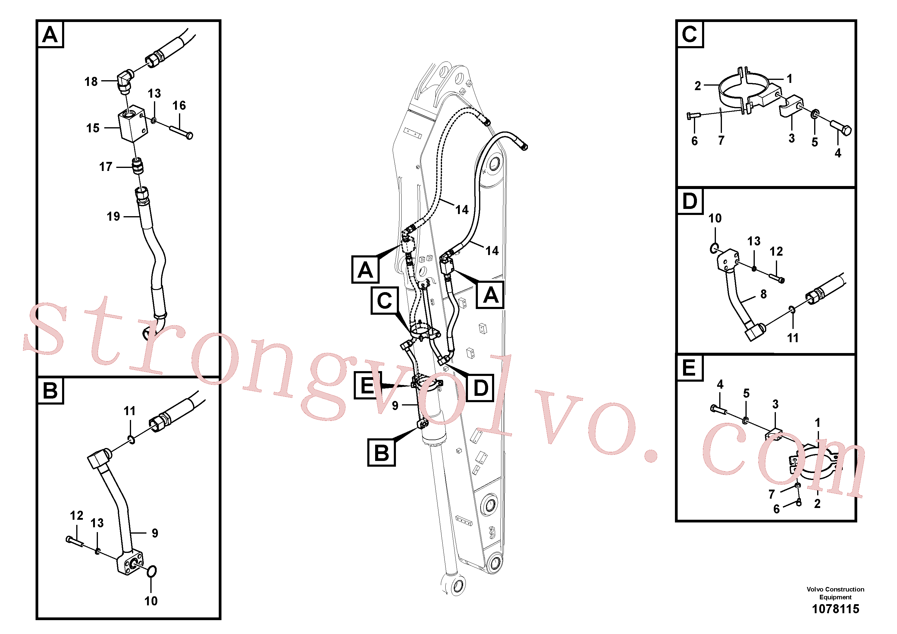 Atacado VOE14677272 Tubo Volvo escavadeira