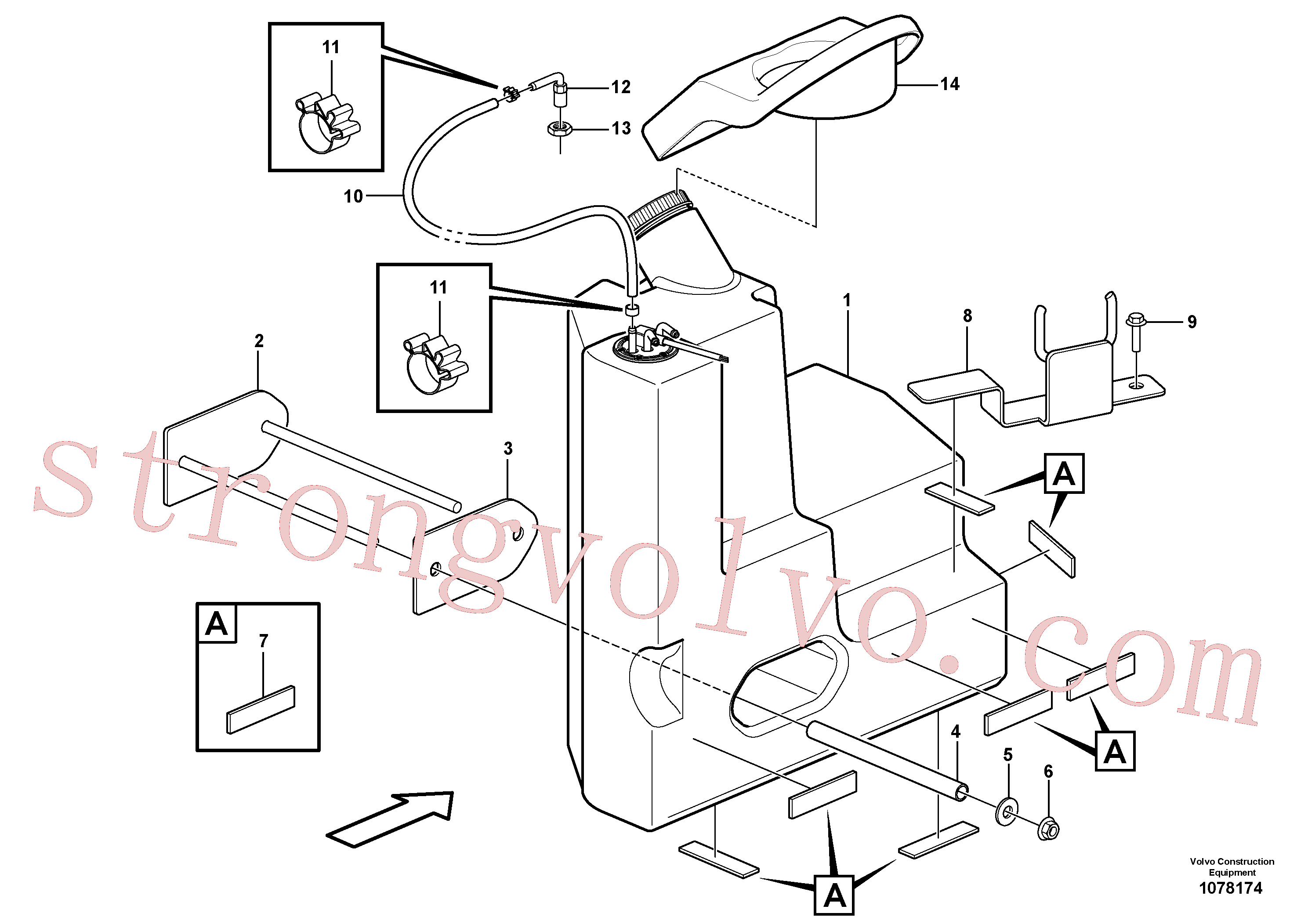 SA9041-11204 Volvo Depósito de combustível com acessórios(1078174 Montagem)