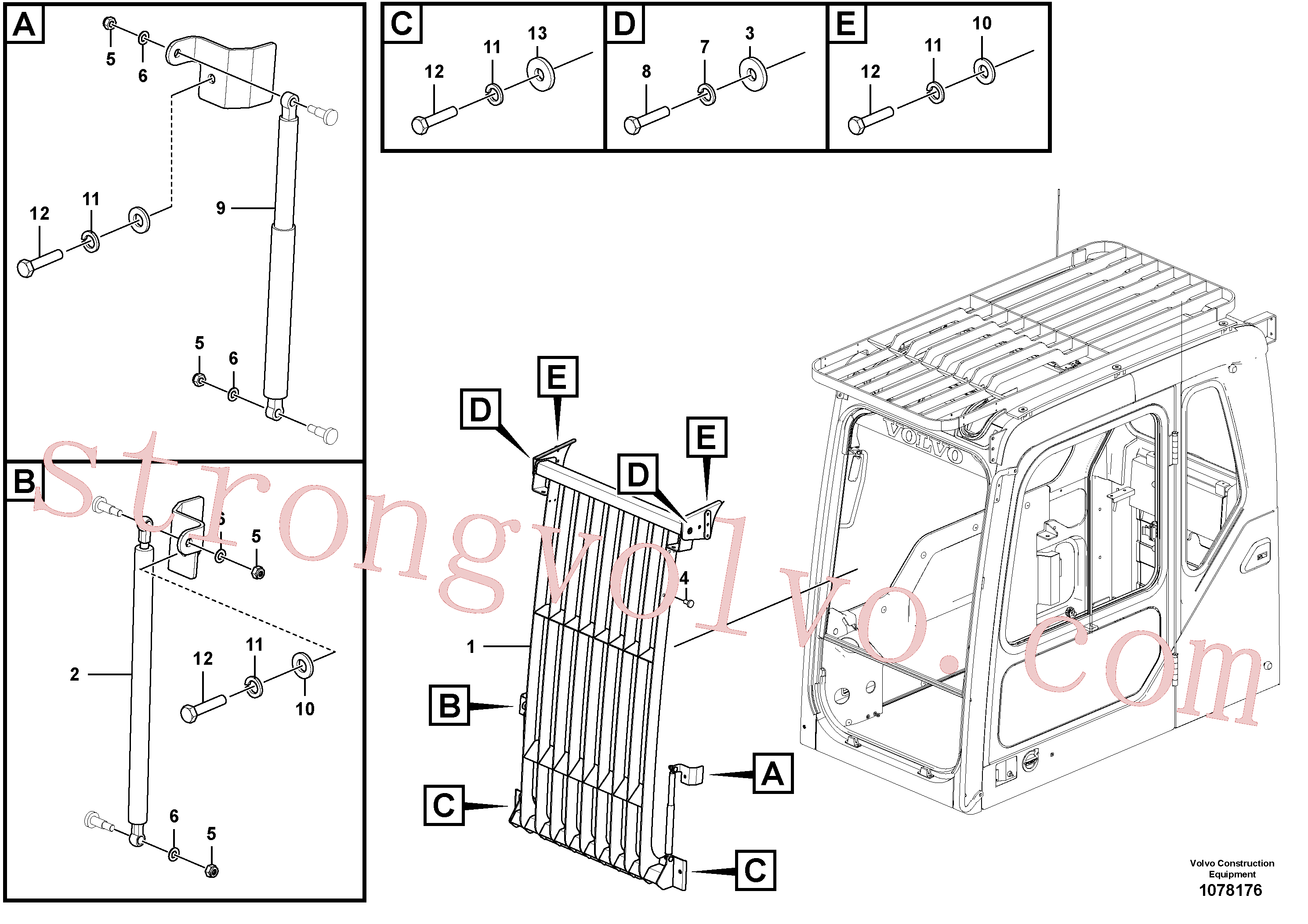 VOE14880450 Volvo Resguardo contra objectos em queda (FOPS)(1078176 Montagem)