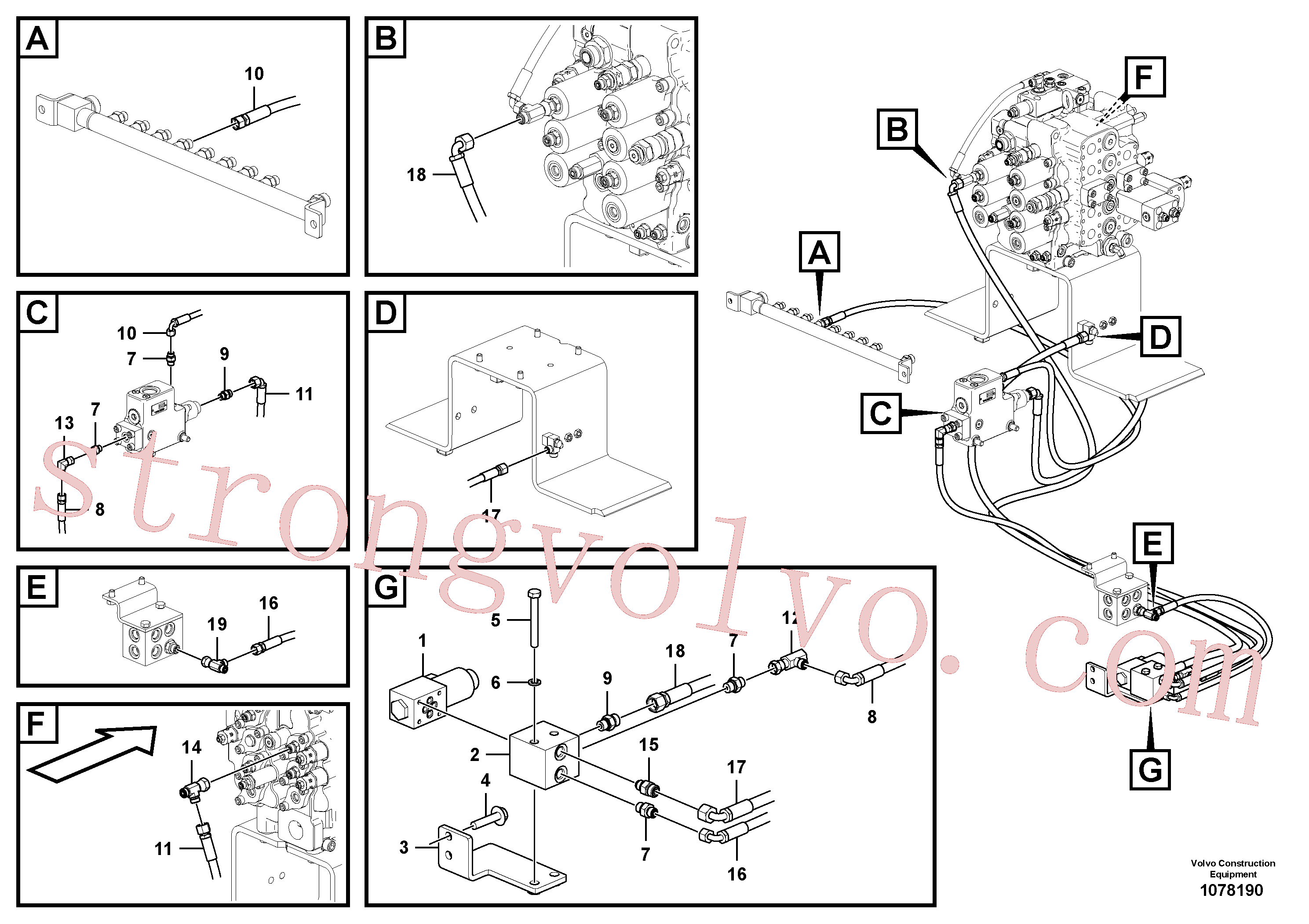 VOE937138 Volvo Sistema servomotor, válvula de comando para válvula solenóide(1078190 Montagem)