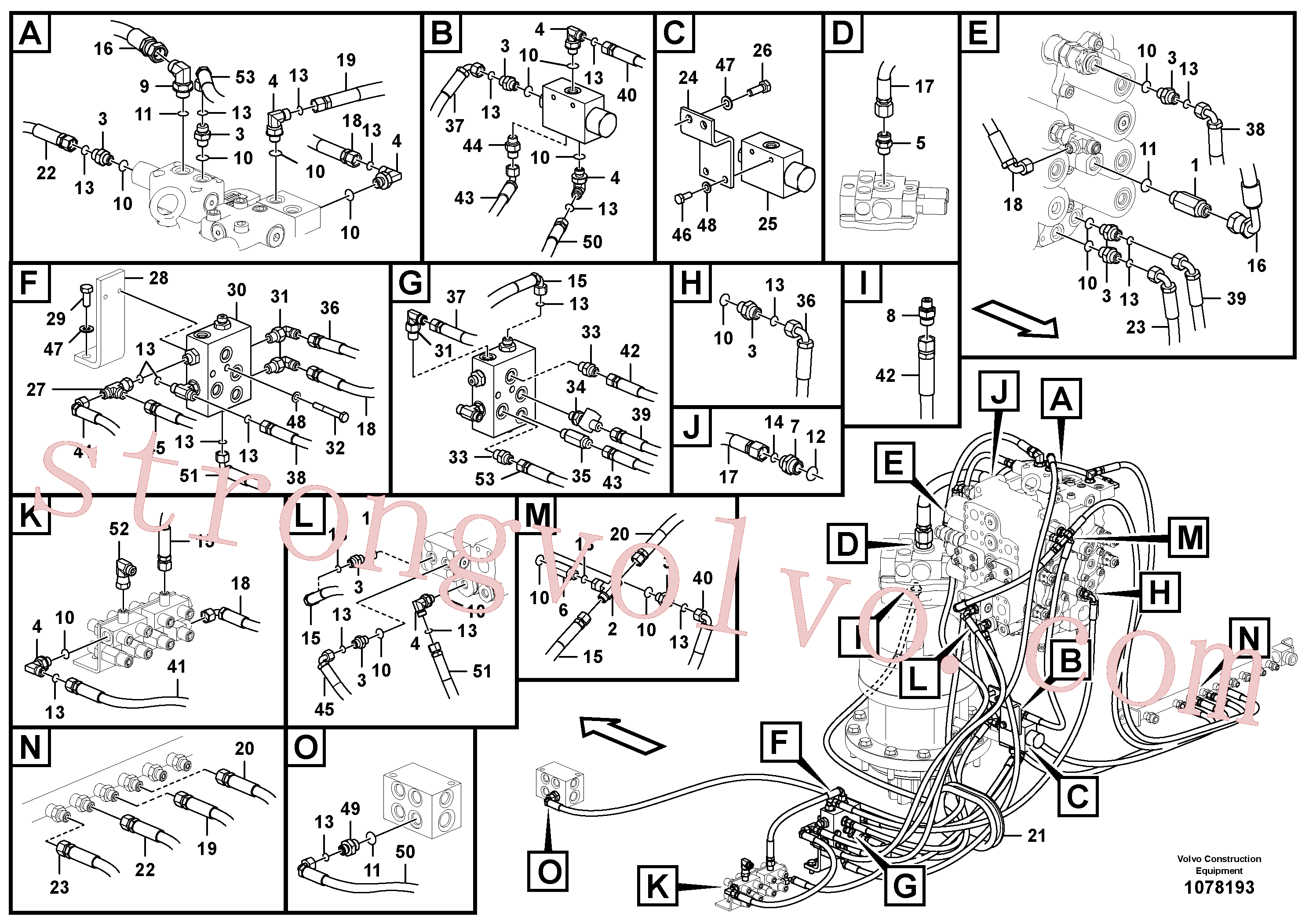 VOE14541554 Volvo Sistema servomotor, válvula de comando para válvula solenóide(1078193 Montagem)