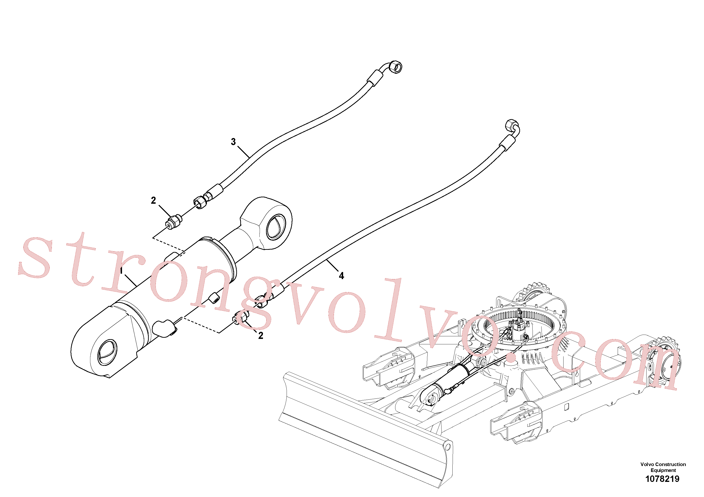 VOE17451061 Volvo Circuito hidráulico (estrutura inferior)(1078219 Montagem)