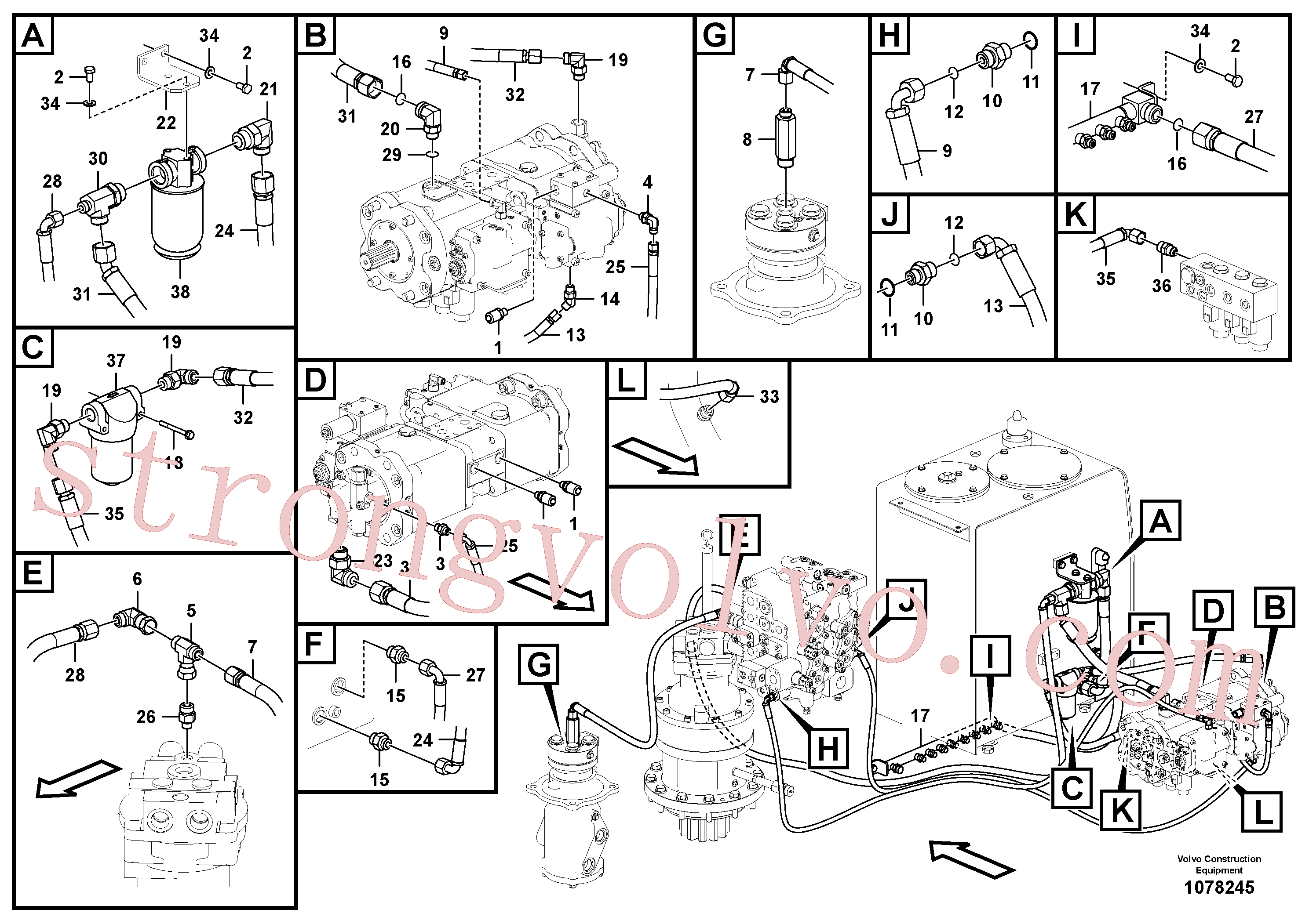 VOE15800310 Mangueira completa Inscreva-se para Volvo Acessórios para escavadeira