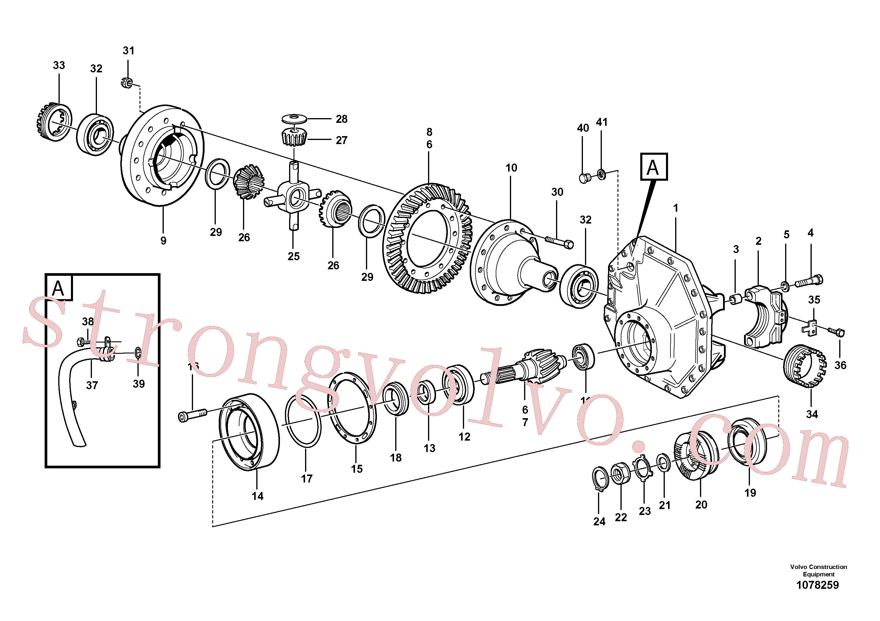 VOE1523237 Volvo Transmissão final, traseira(1078259 Montagem)