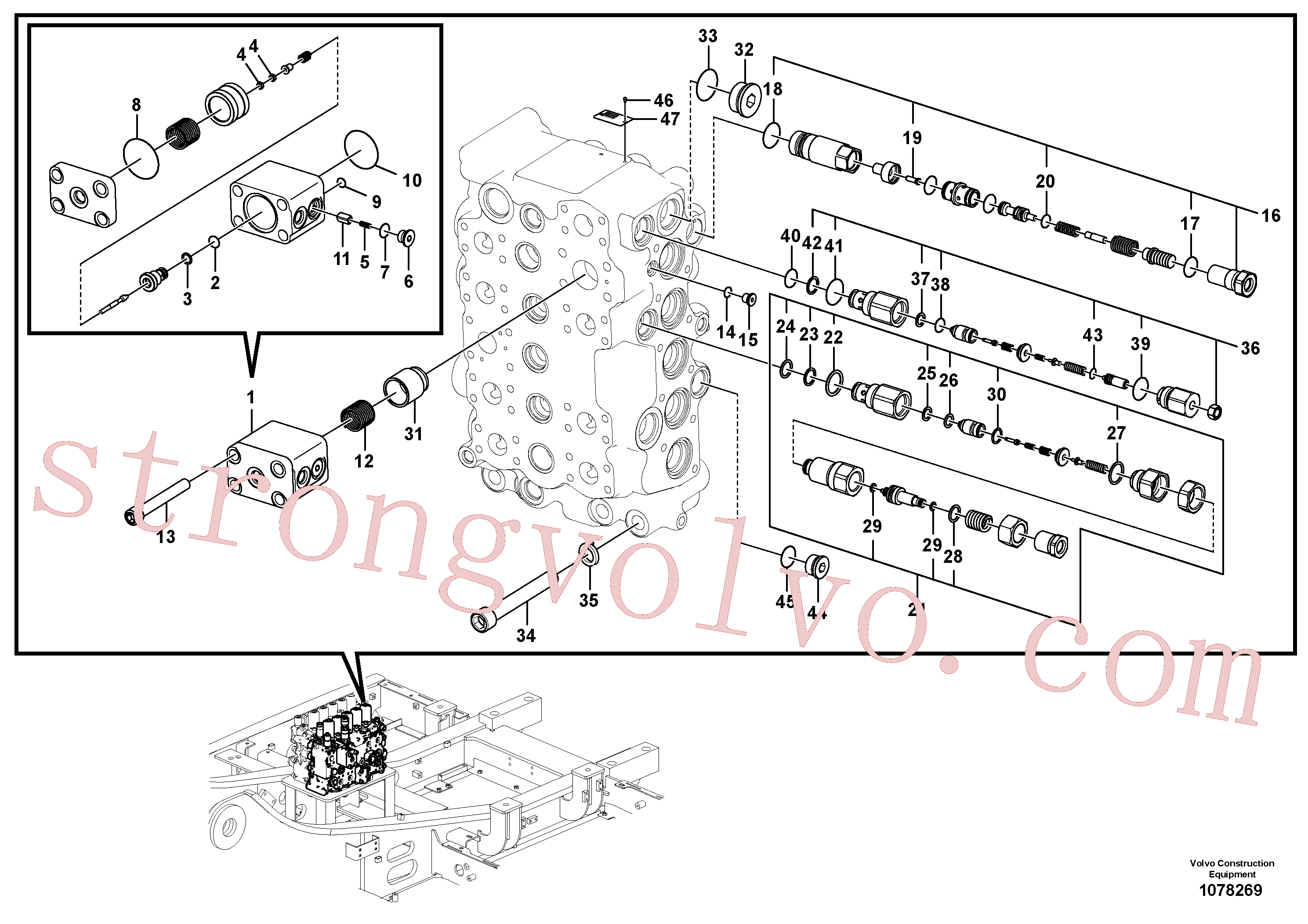 SA8230-00180 Volvo Válvula mestra de comando(1078269 Montagem)